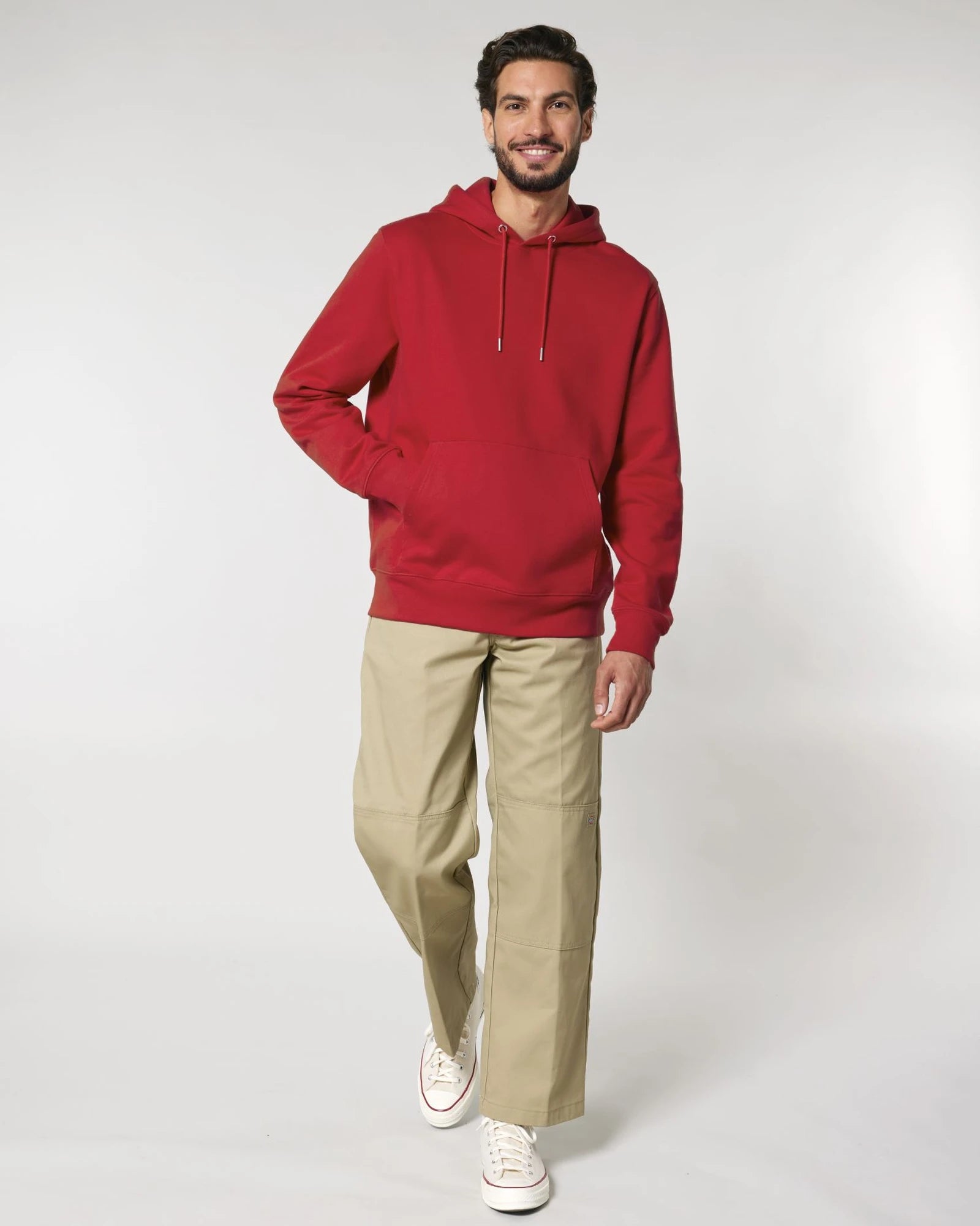 Custom organic cotton hoodie sweatshirt Stanley/Stella - Red