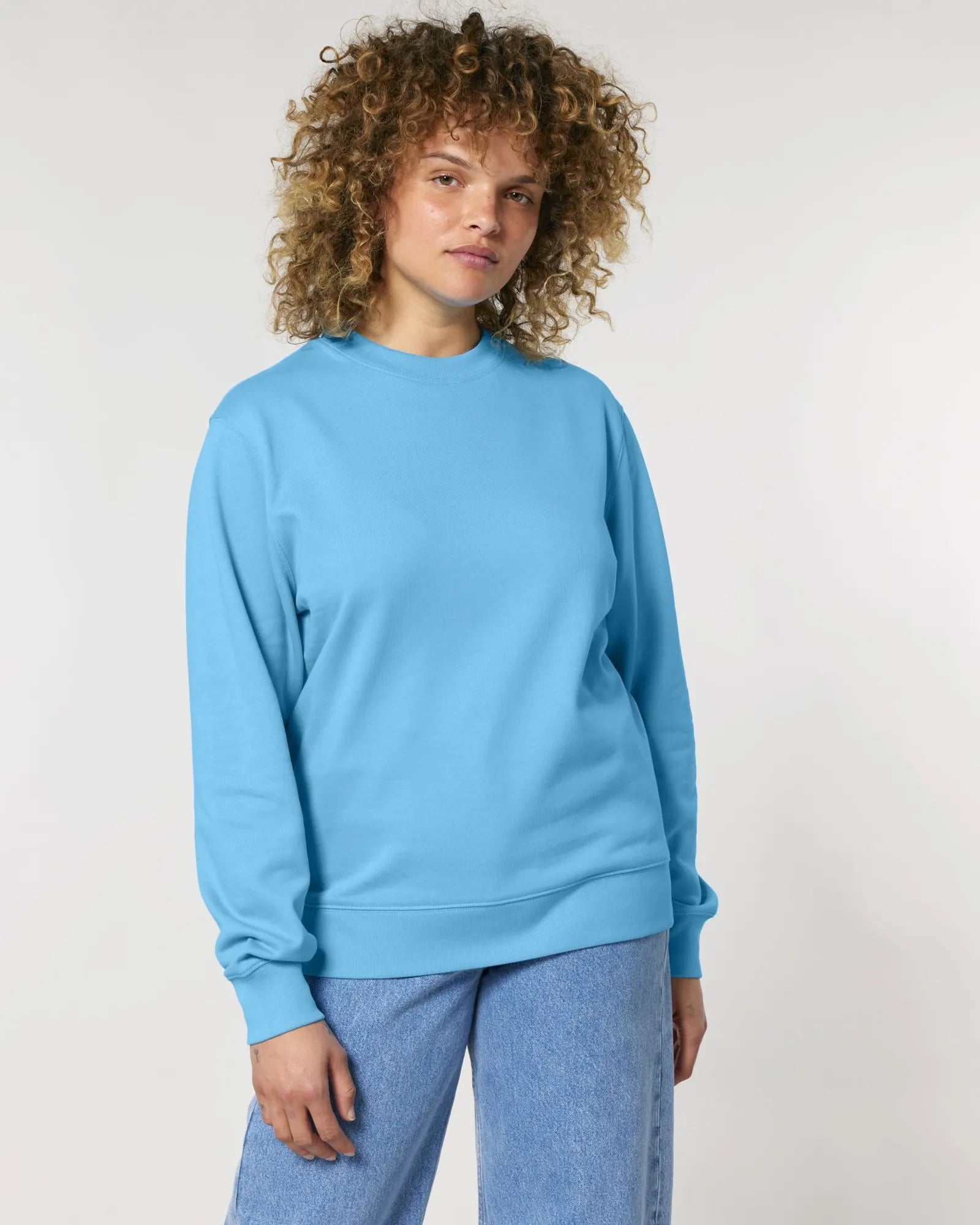 Custom organic cotton sweatshirt Stanley/Stella Changer 2.0 - Aqua Blue