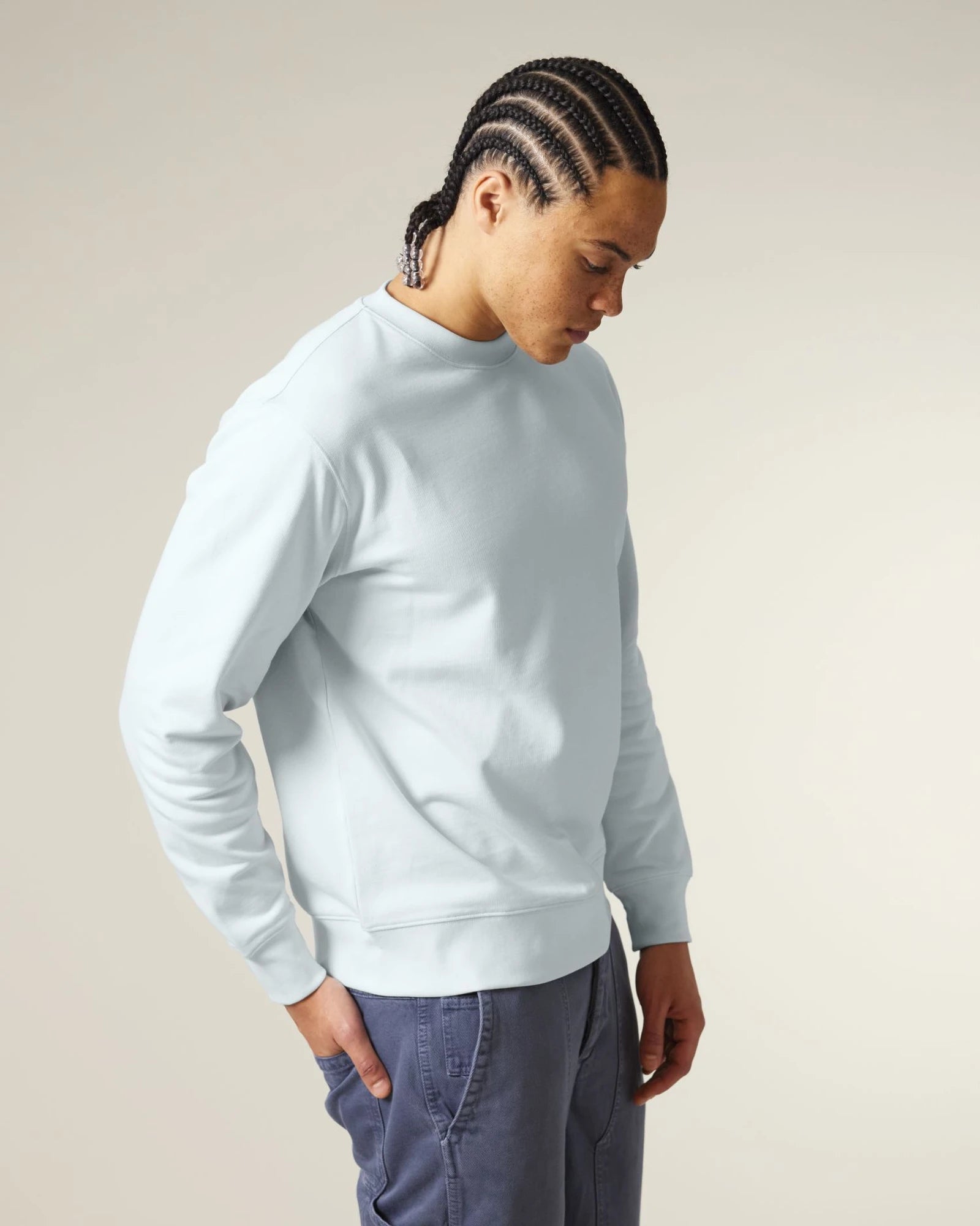 Custom organic cotton sweatshirt Stanley/Stella Changer 2.0 - Blue Ice
