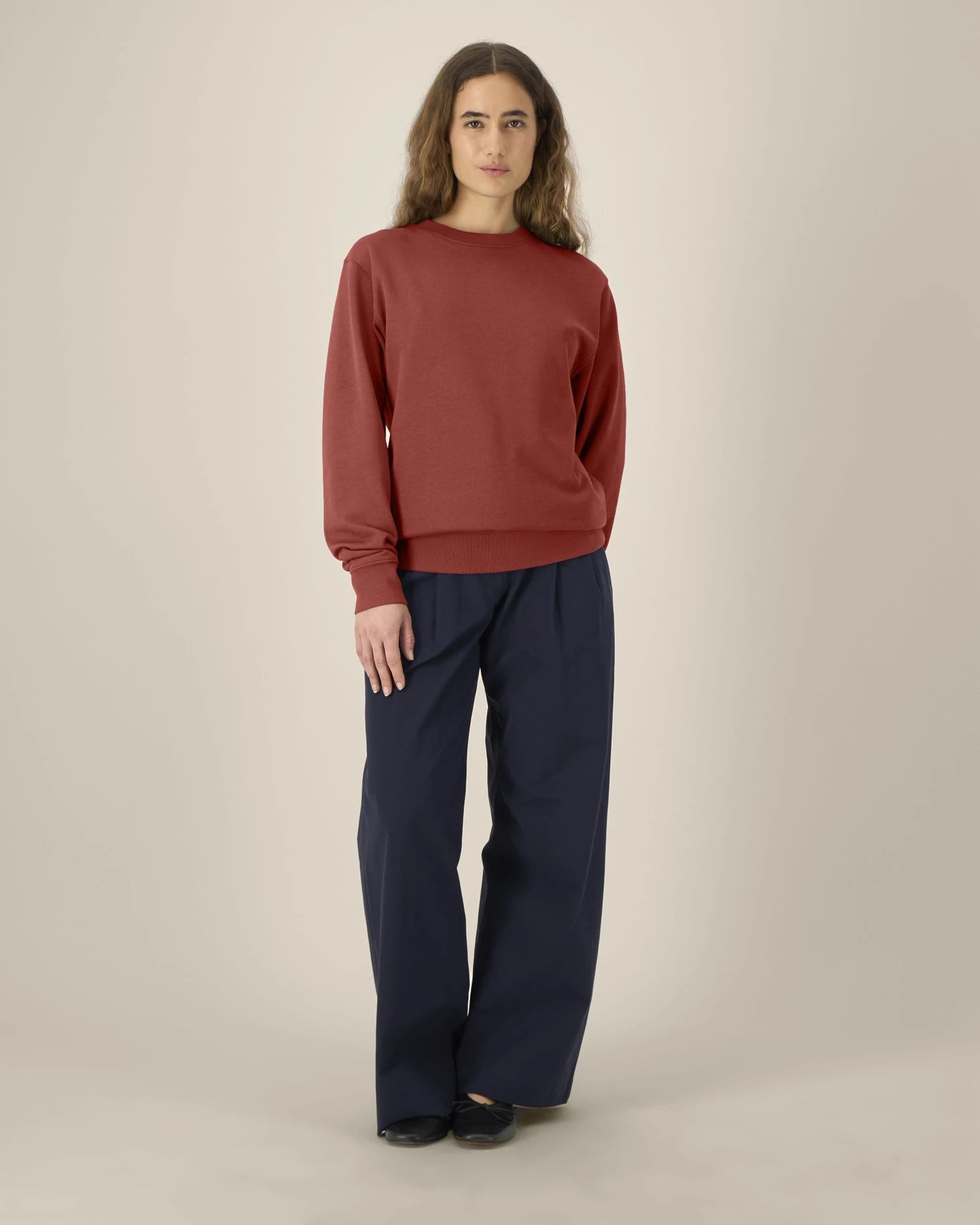 Custom organic cotton sweatshirt Stanley/Stella Changer 2.0 - Earthy Red