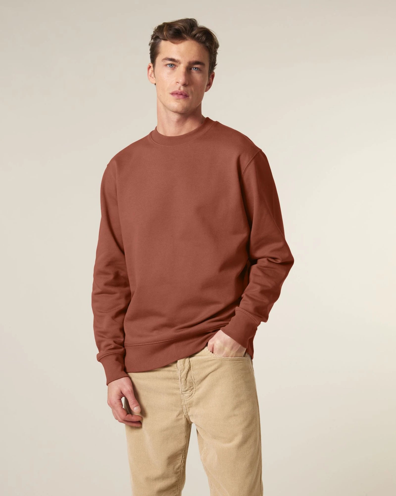 Custom organic cotton sweatshirt Stanley/Stella Changer 2.0 - Heritage Brown