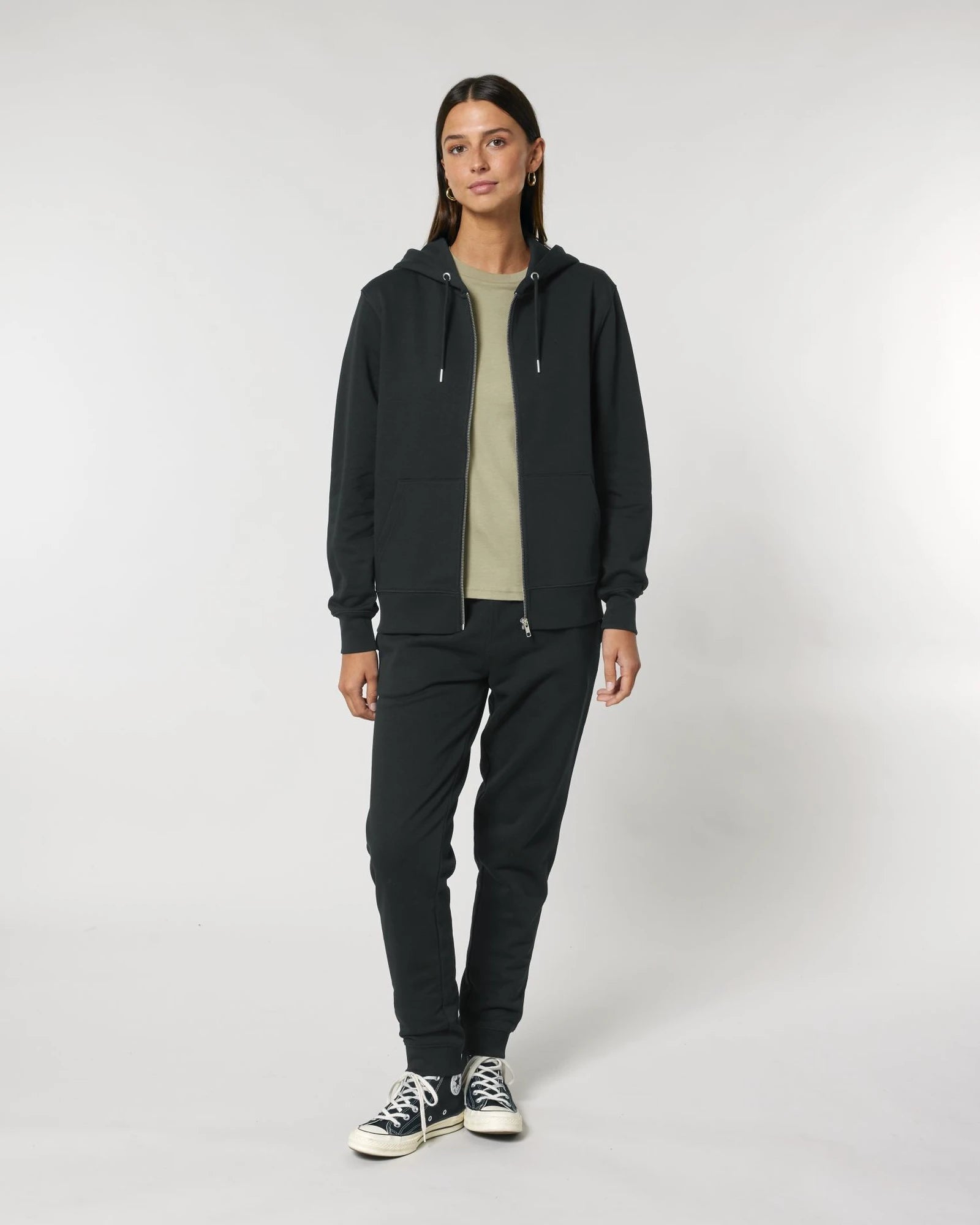 Custom organic cotton zip hoodie Stanley/Stella Cultivator - Black