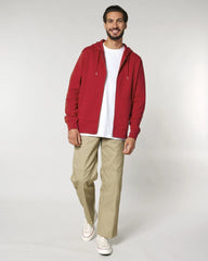 Custom organic cotton zip hoodie Stanley/Stella Cultivator - Red