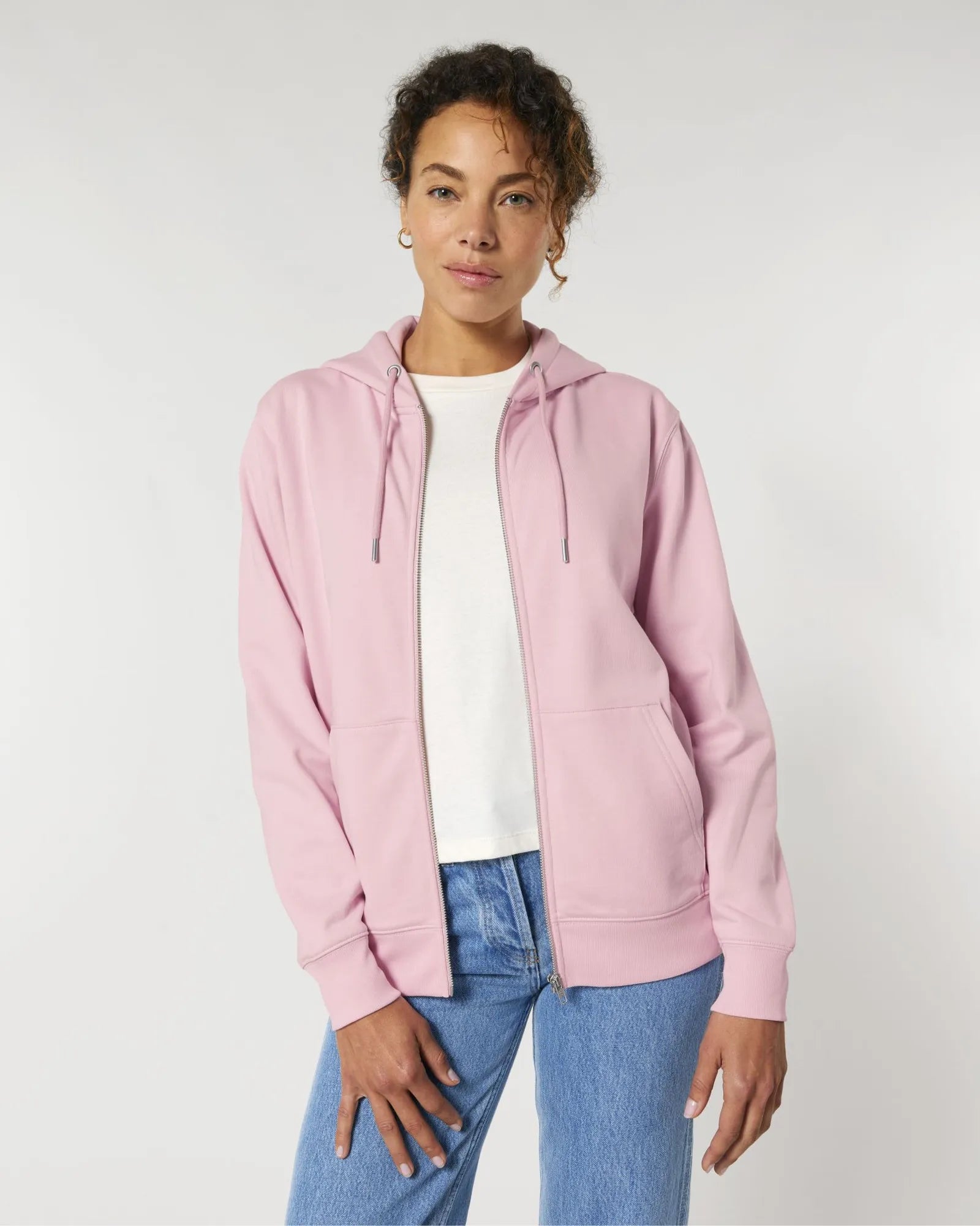 Custom organic cotton zip hoodie Stanley/Stella Cultivator - Cotton Pink