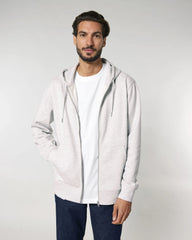 Custom organic cotton zip hoodie Stanley/Stella Cultivator - Cool Heather Grey