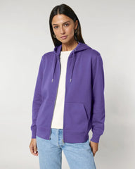 Custom organic cotton zip hoodie Stanley/Stella Cultivator - Purple Love
