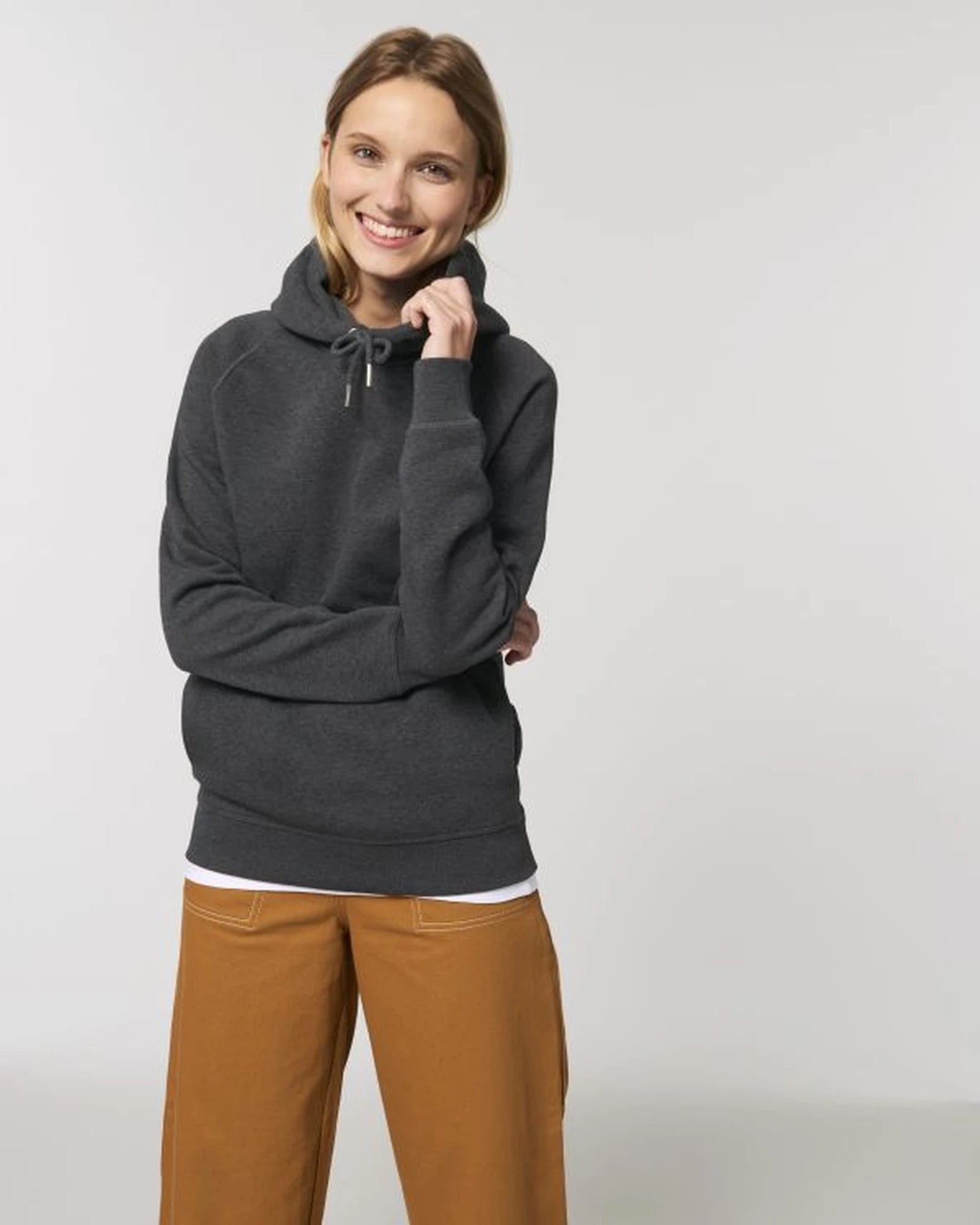 Custom organic cotton hoodie sweatshirt Stanley/Stella Sider - Dark Heather Grey