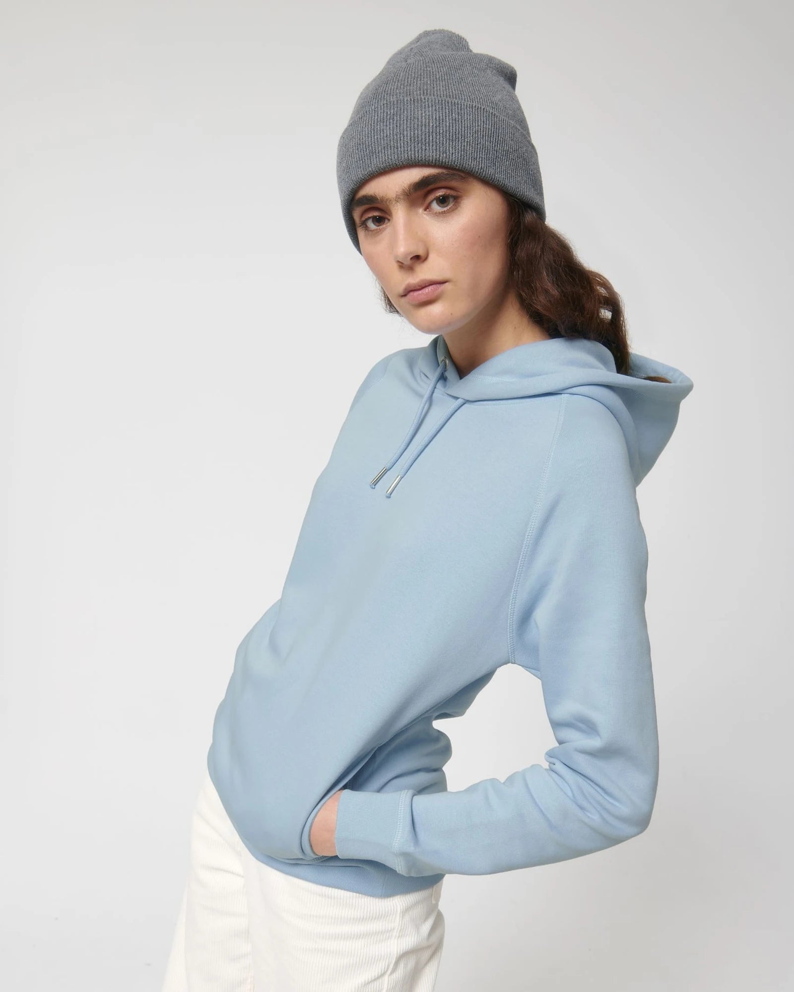 Custom organic cotton hoodie sweatshirt Stanley/Stella Sider - Sky Blue
