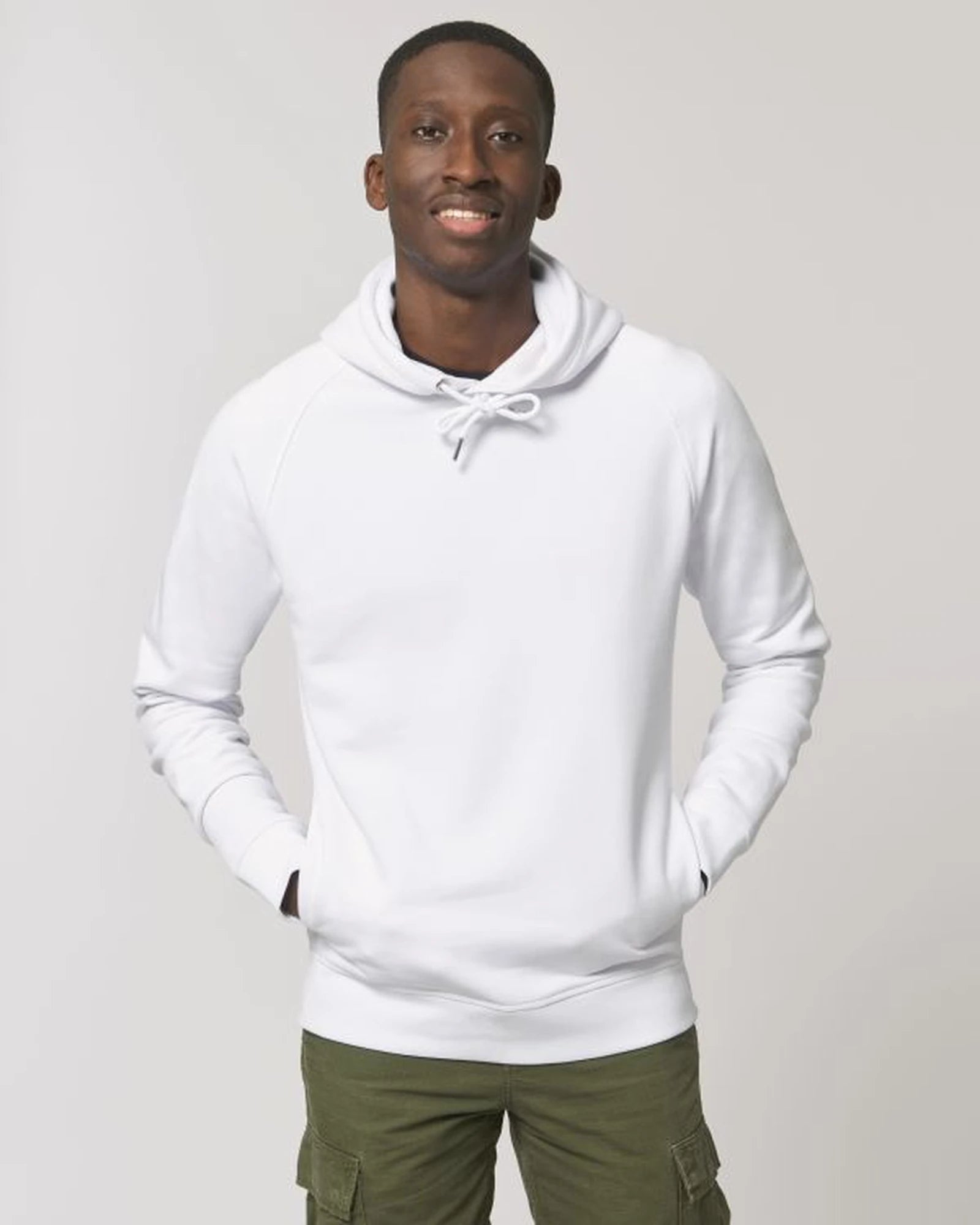 Custom organic cotton hoodie sweatshirt Stanley/Stella Sider - White