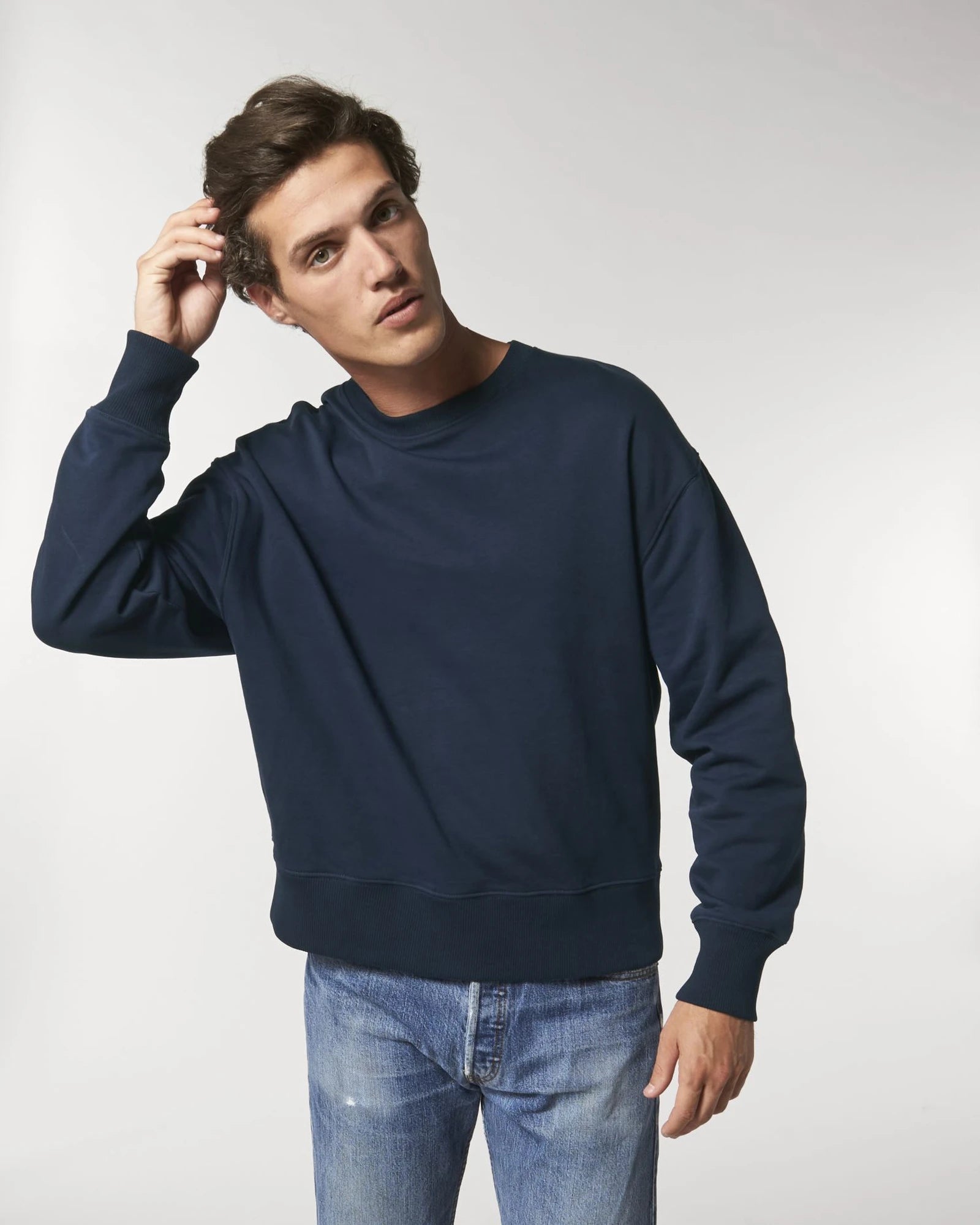 Custom organic cotton sweatshirt Stanley/Stella Radder - French Navy