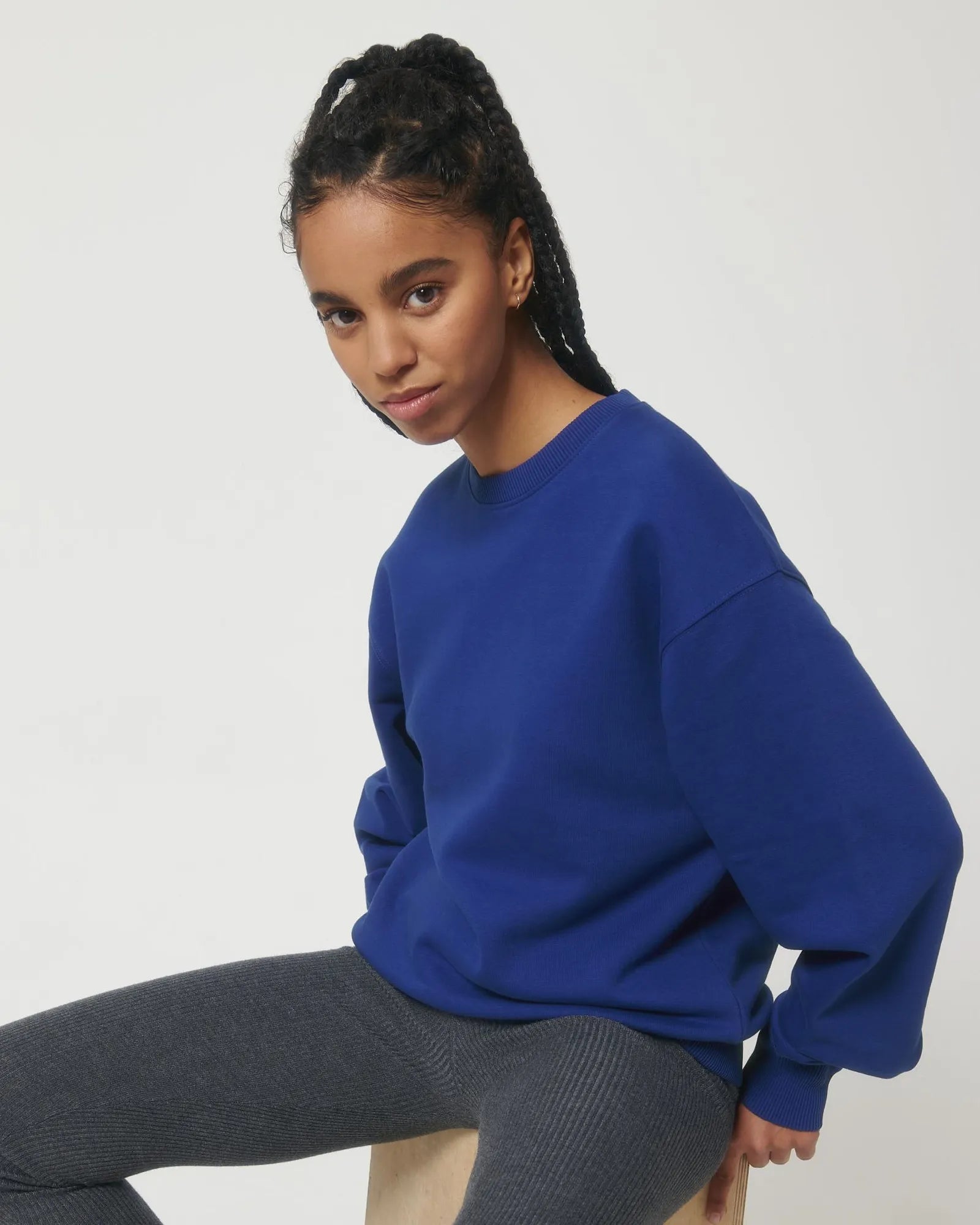 Custom organic cotton sweatshirt Stanley/Stella Radder - Worker Blue