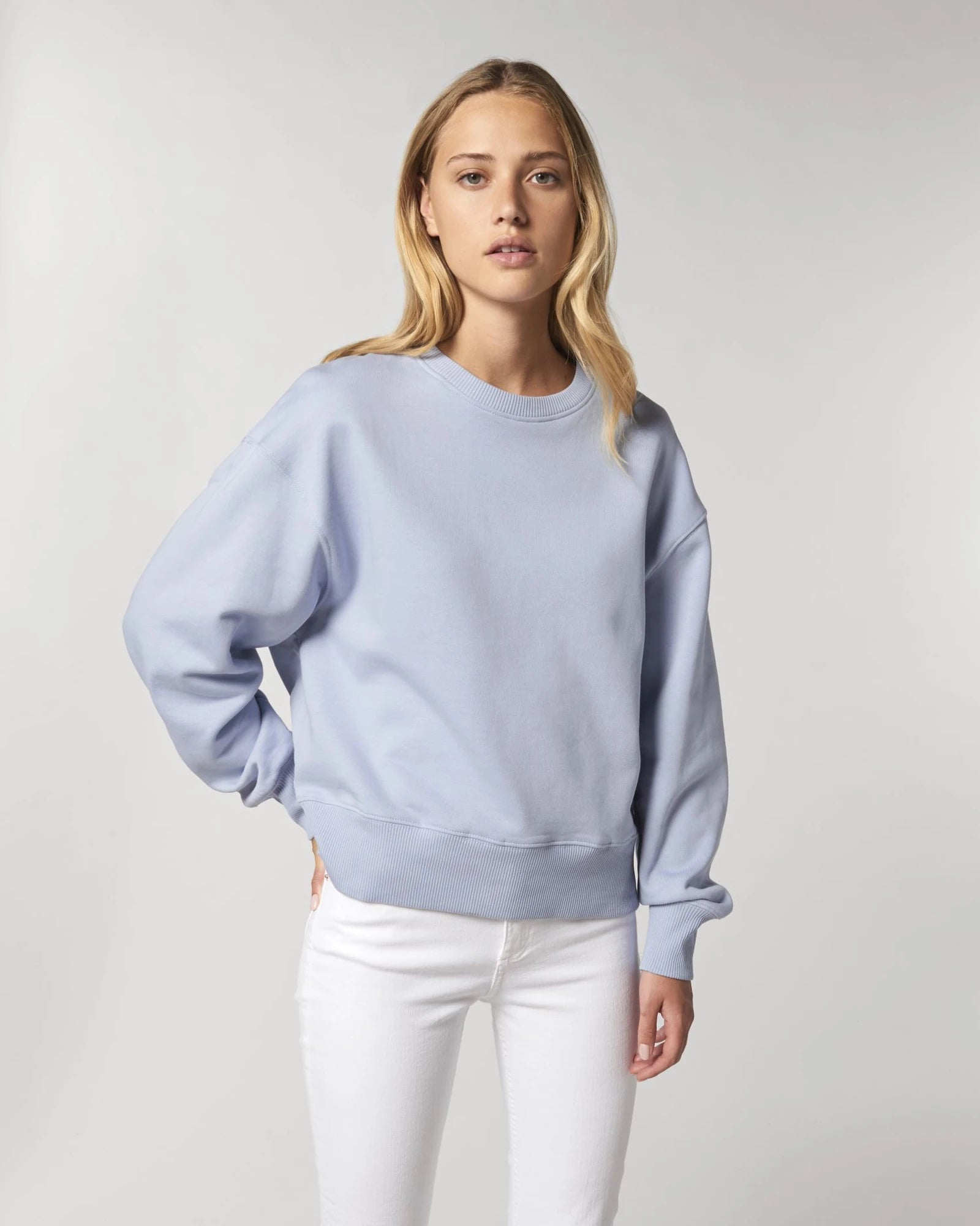 Custom organic cotton sweatshirt Stanley/Stella Radder - Serene Blue