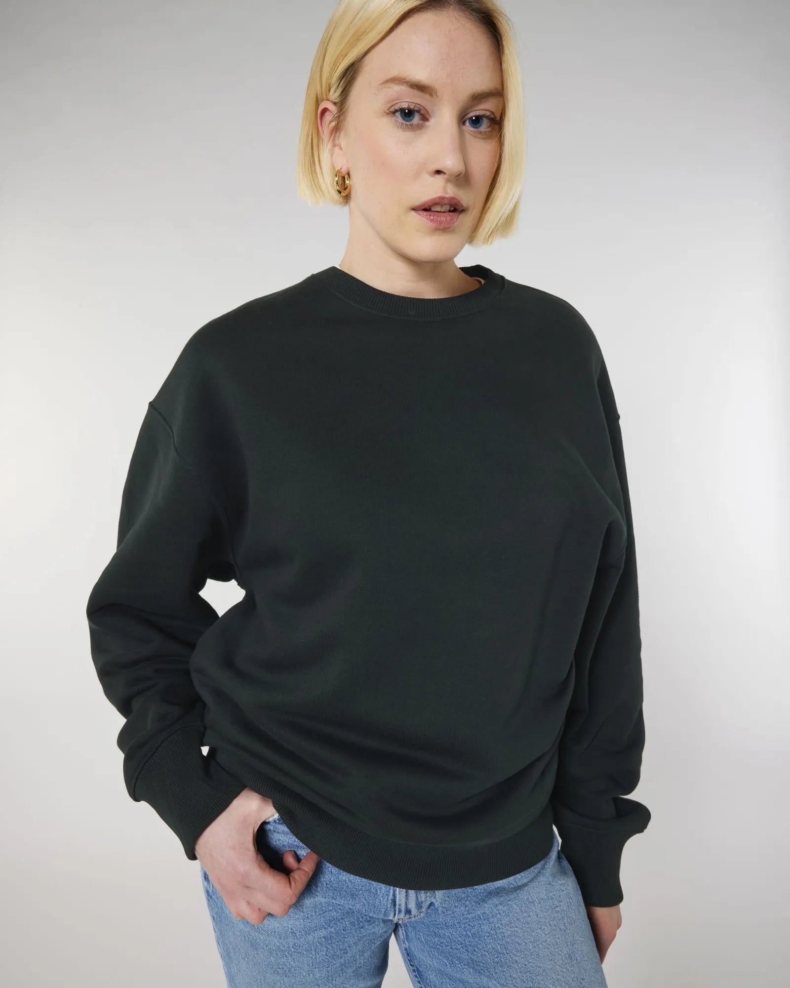 Custom organic cotton sweatshirt Stanley/Stella Radder - Black