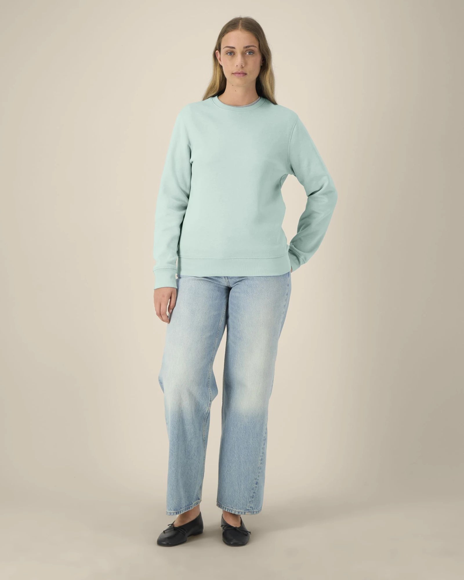 Custom organic cotton sweatshirt Stanley/Stella Roller - Caribbean Blue