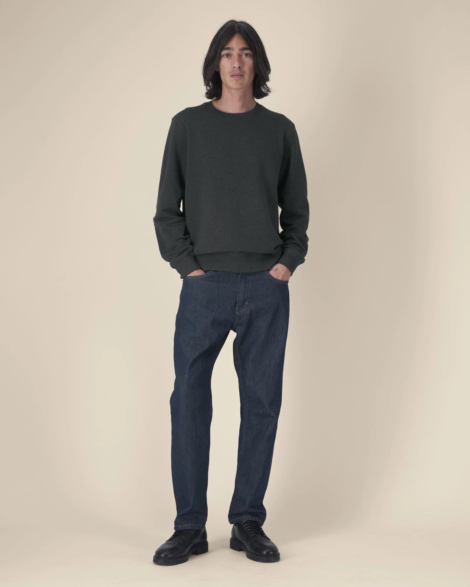 Custom organic cotton sweatshirt Stanley/Stella Roller - Dark Heather Grey