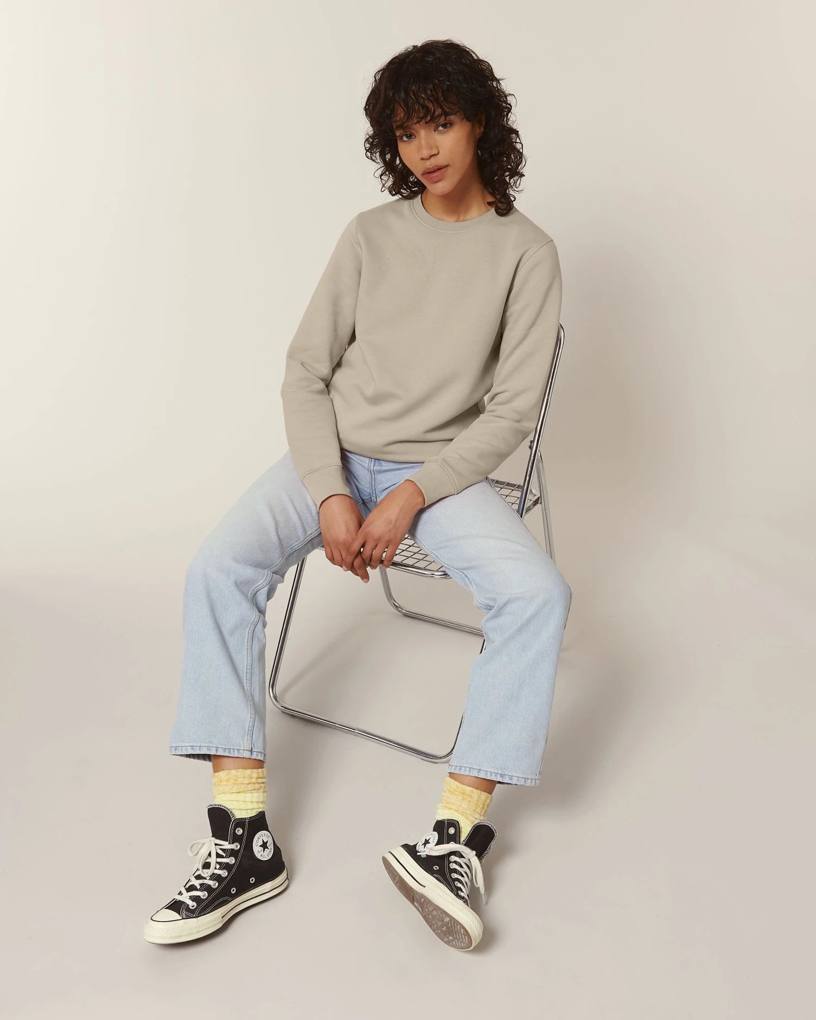 Custom organic cotton sweatshirt Stanley/Stella Roller - Desert Dust