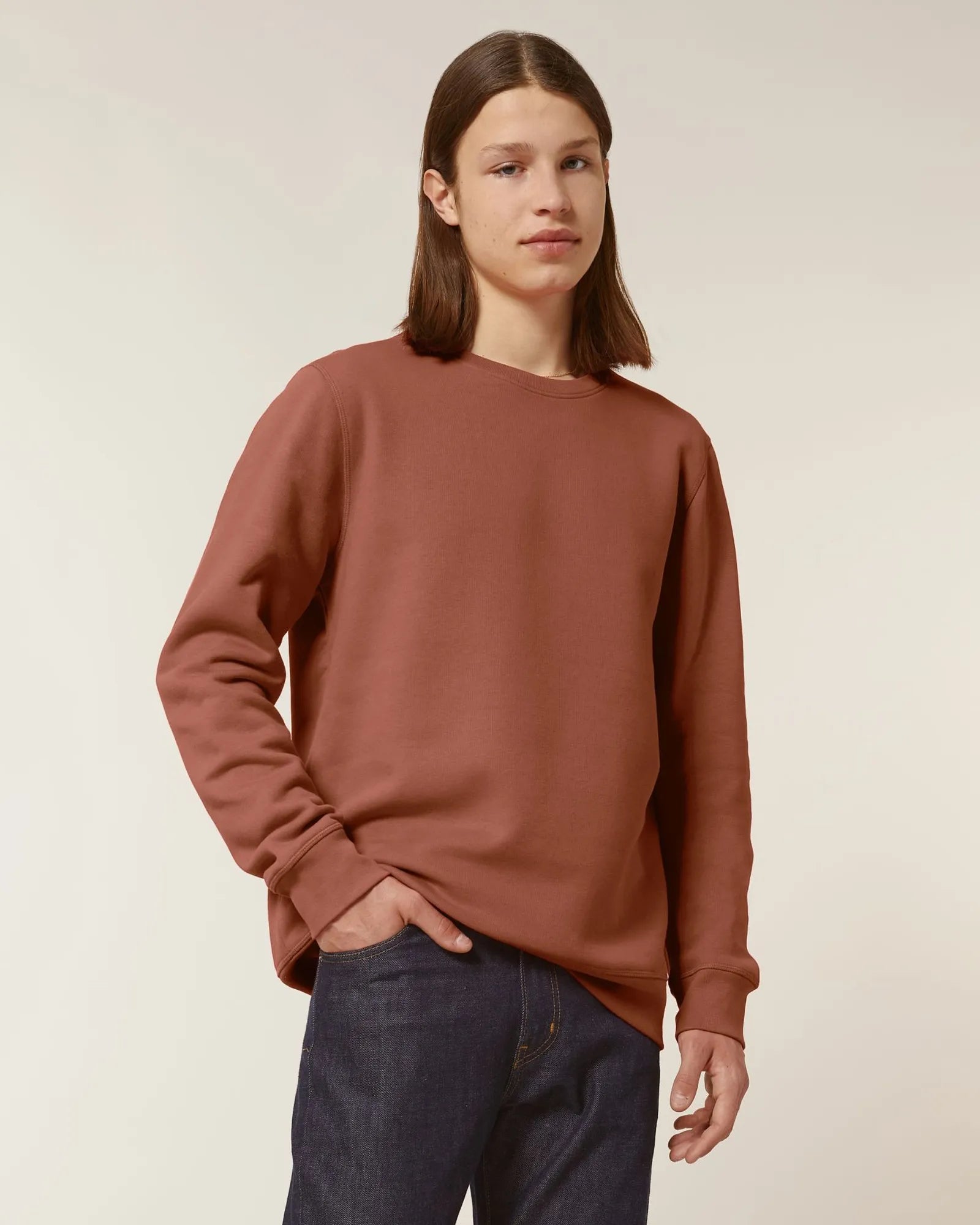 Custom organic cotton sweatshirt Stanley/Stella Roller - Heritage Brown