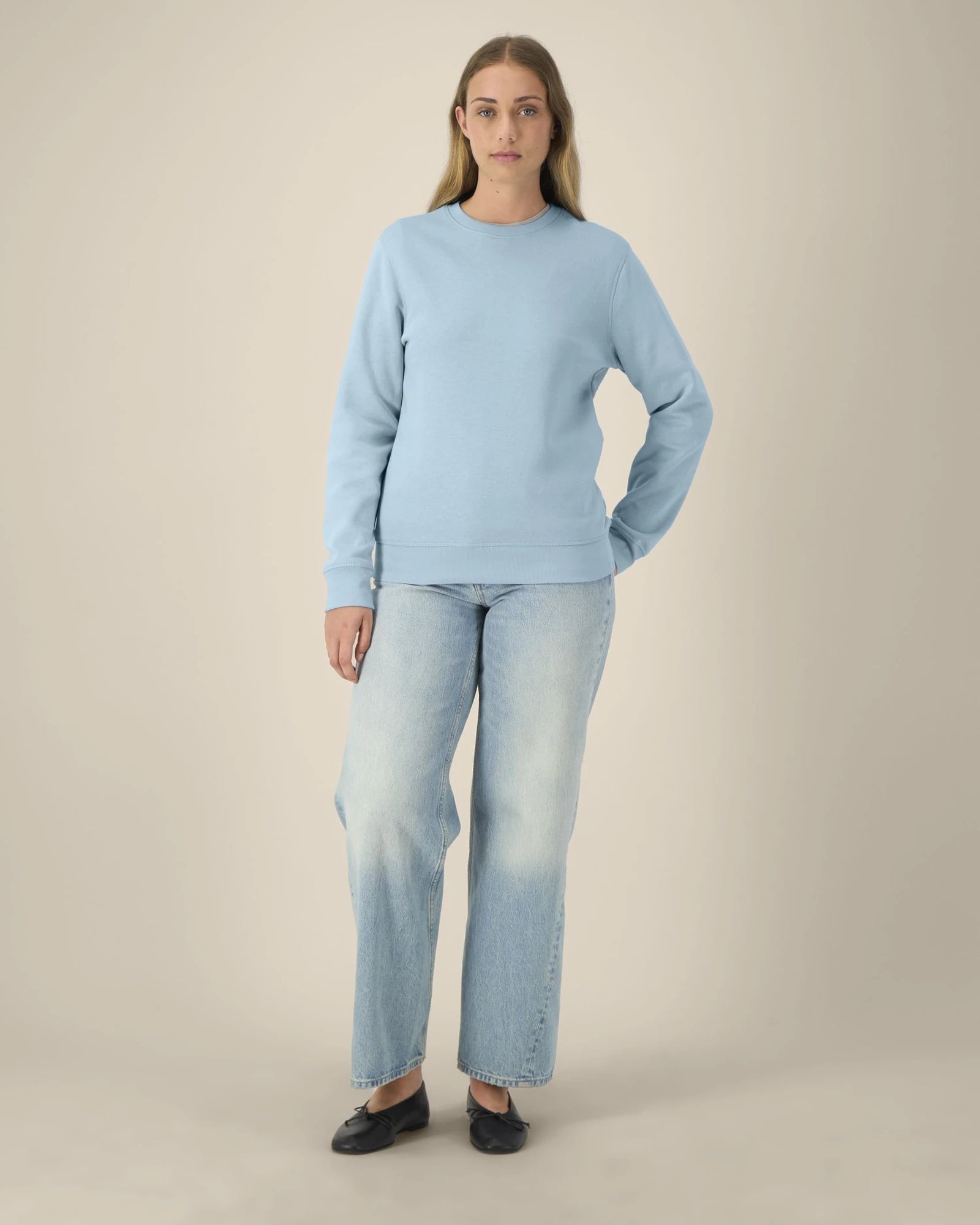Custom organic cotton sweatshirt Stanley/Stella Roller - Sky Blue