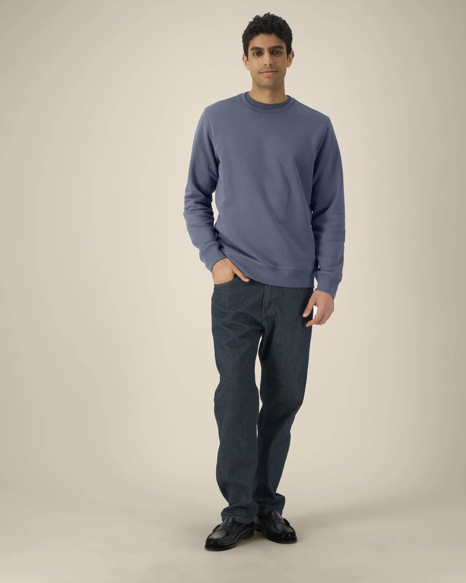 Custom organic cotton sweatshirt Stanley/Stella Roller - Blue Grey