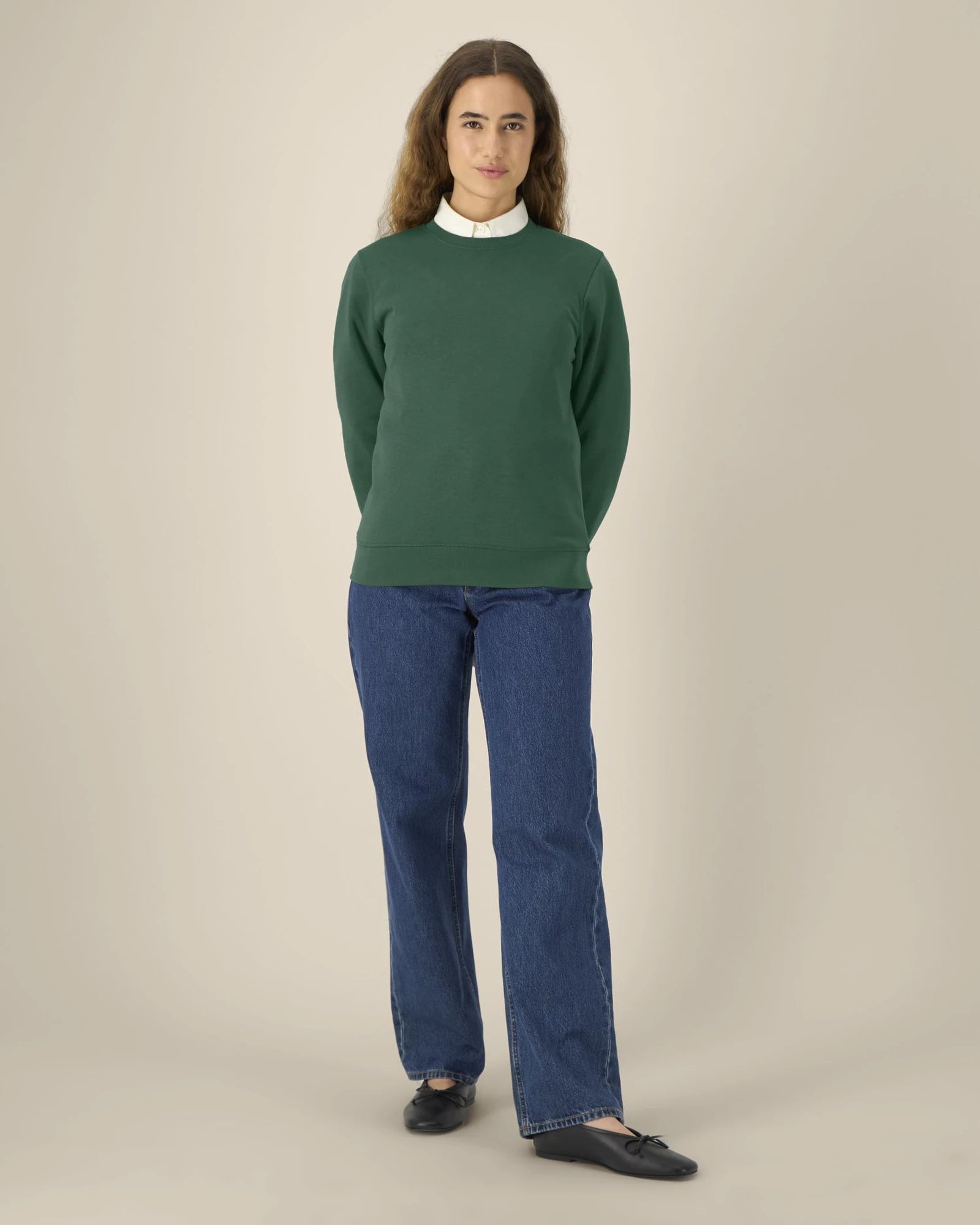 Custom organic cotton sweatshirt Stanley/Stella Roller - Bottle Green
