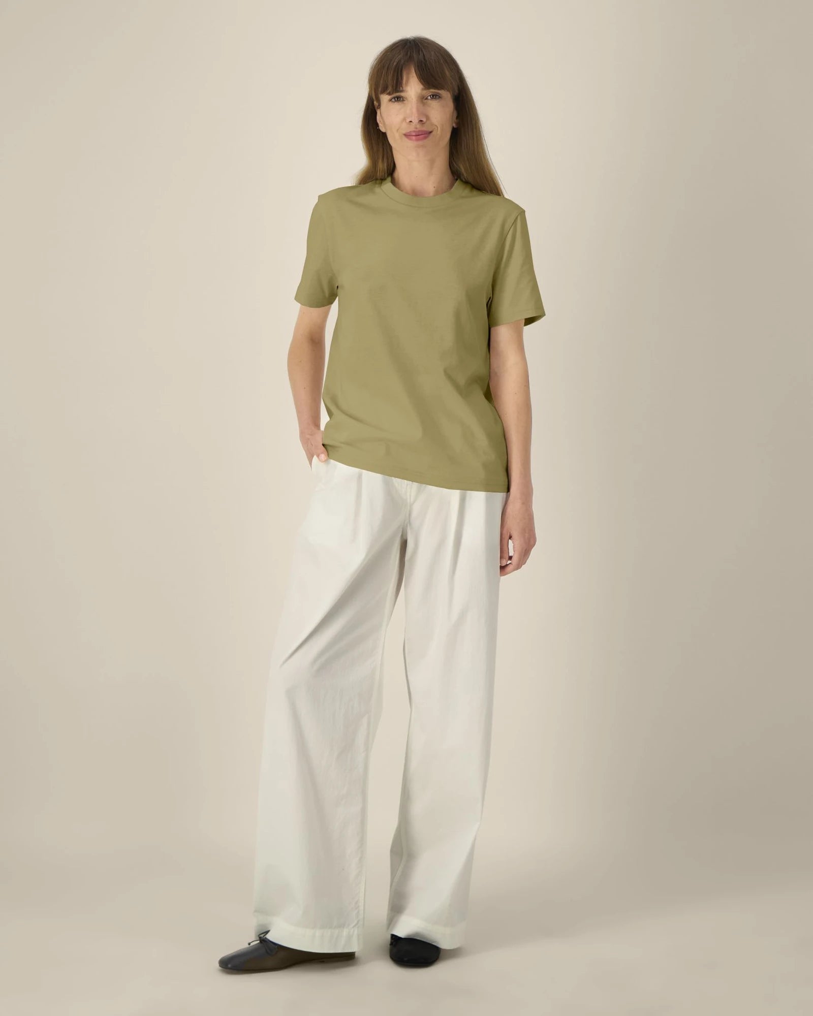 Custom organic cotton T-shirt Stanley/Stella Creator 2.0 - Faded Olive