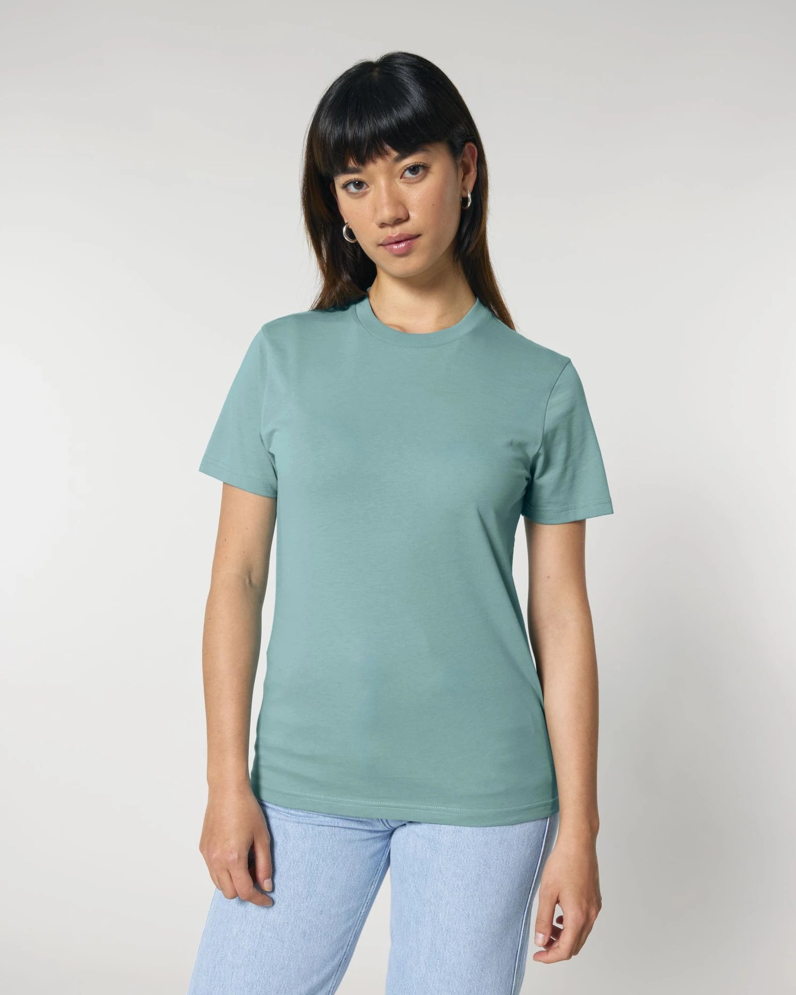 Custom organic cotton t-shirt Stanley/Stella Crafter - Teal Monstera