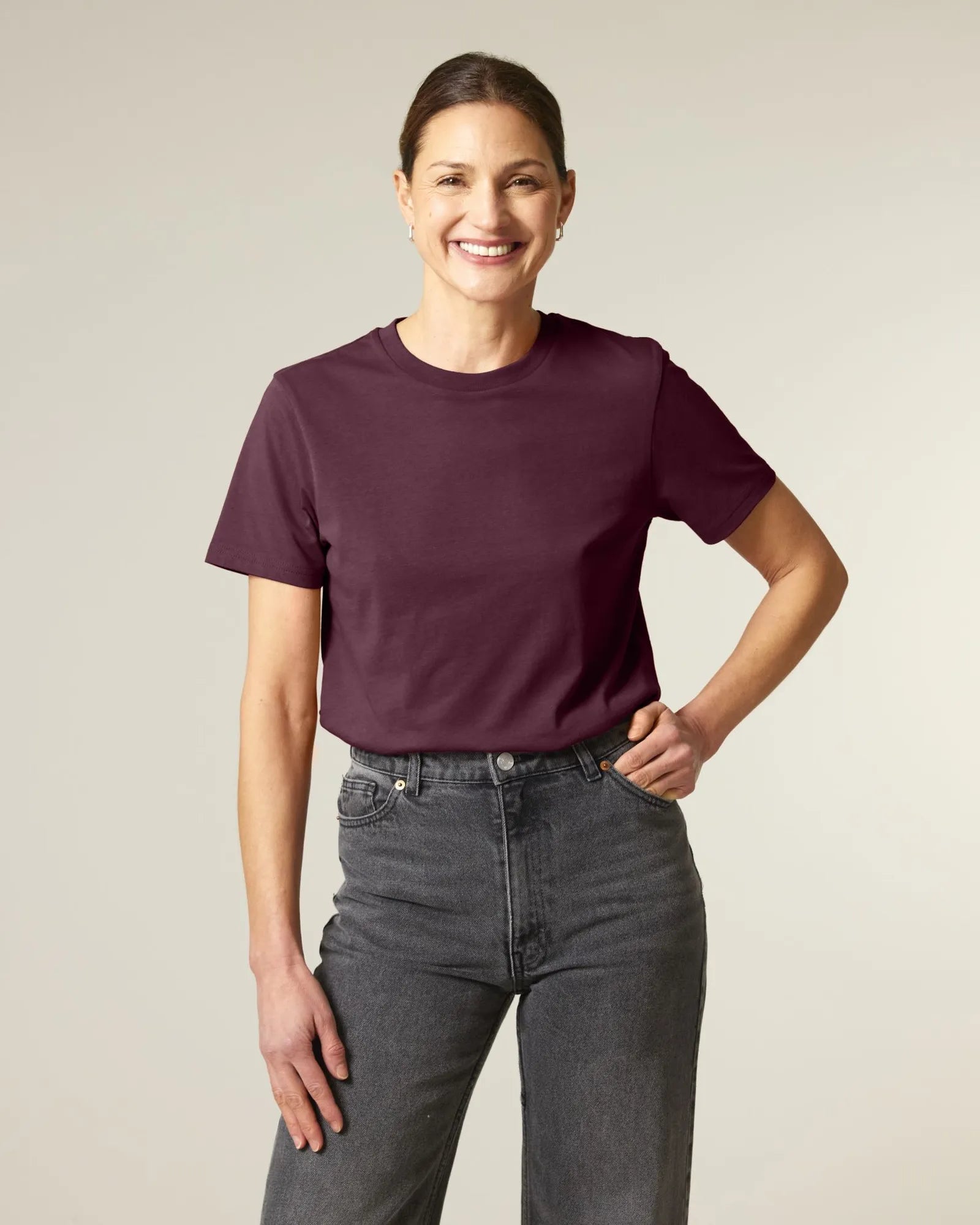 Custom organic cotton t-shirt Stanley/Stella Crafter - Deep Plum