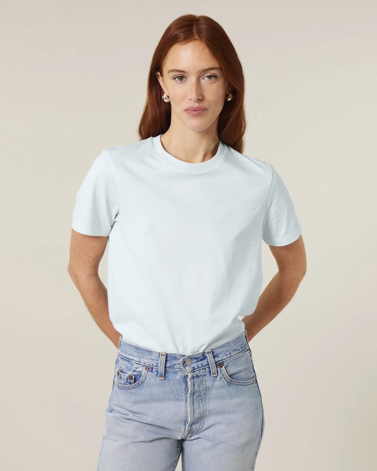 Custom organic cotton t-shirt Stanley/Stella Crafter - Blue Ice