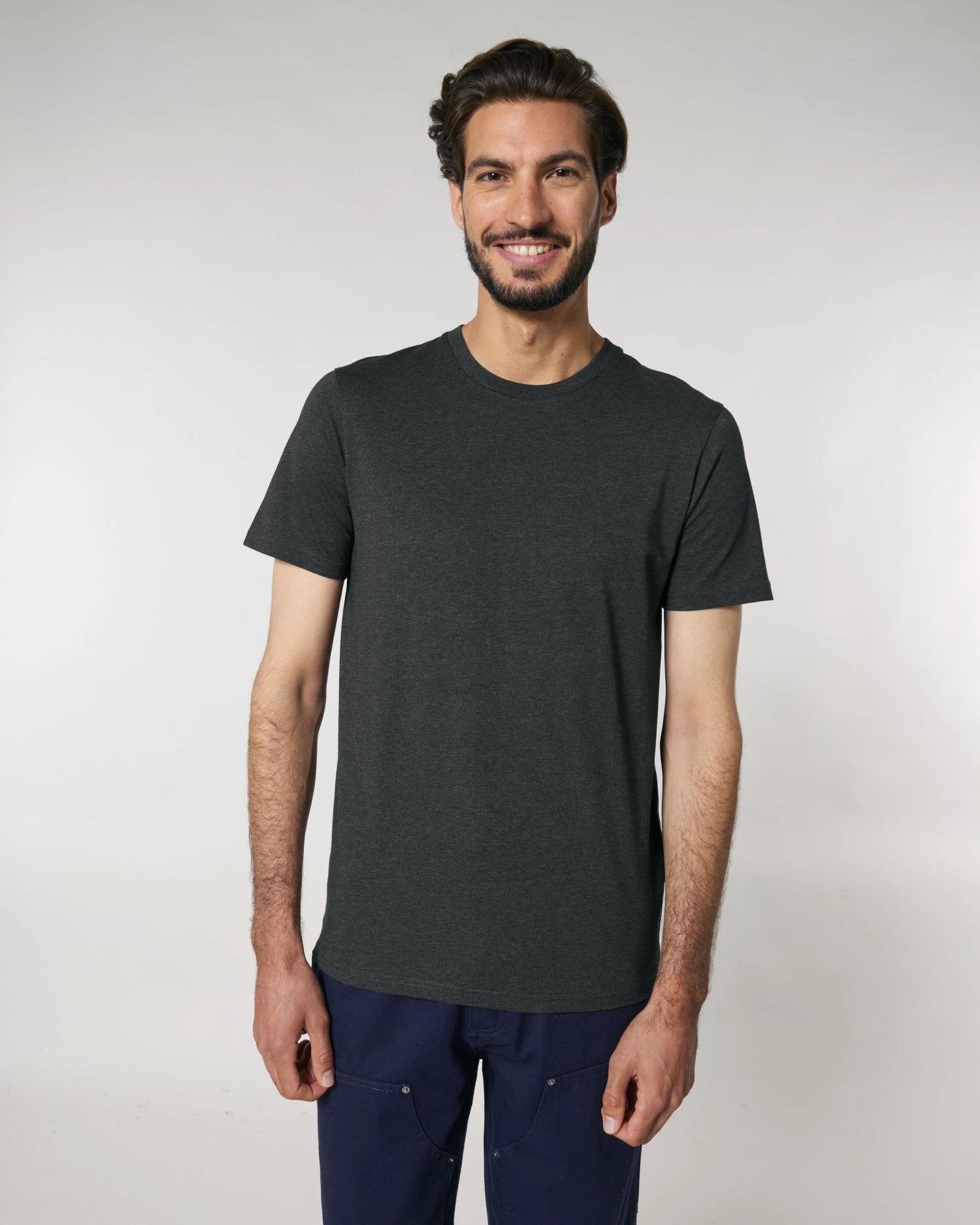 Custom organic cotton t-shirt Stanley/Stella Crafter - Dark Heather Grey