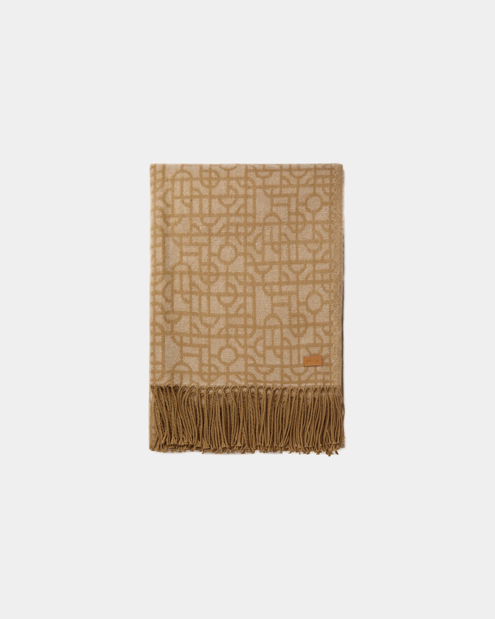 Custom geometric print blanket Vinga Verso - Brown