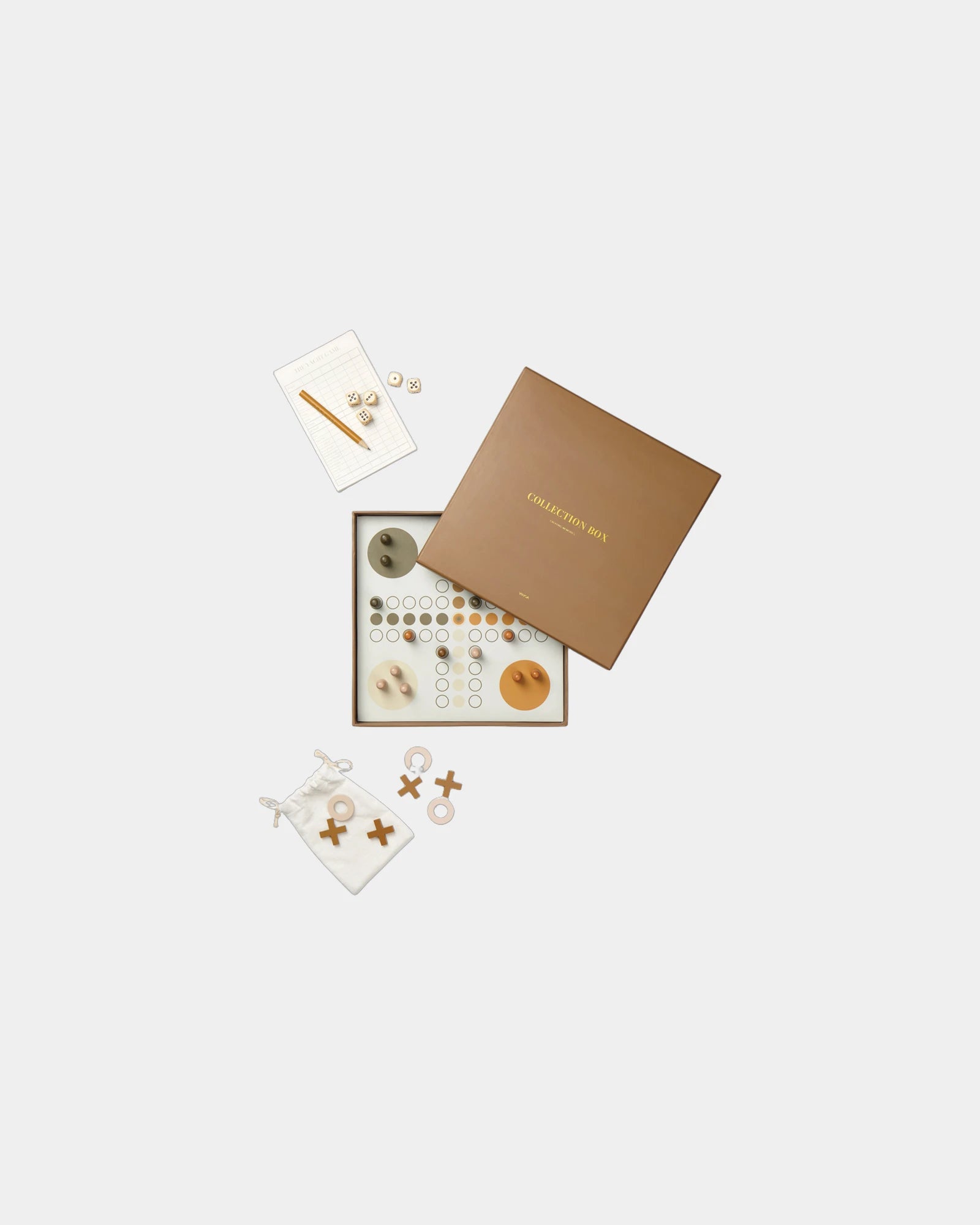 Custom paper and wood Vinga Coffee game set - Brown