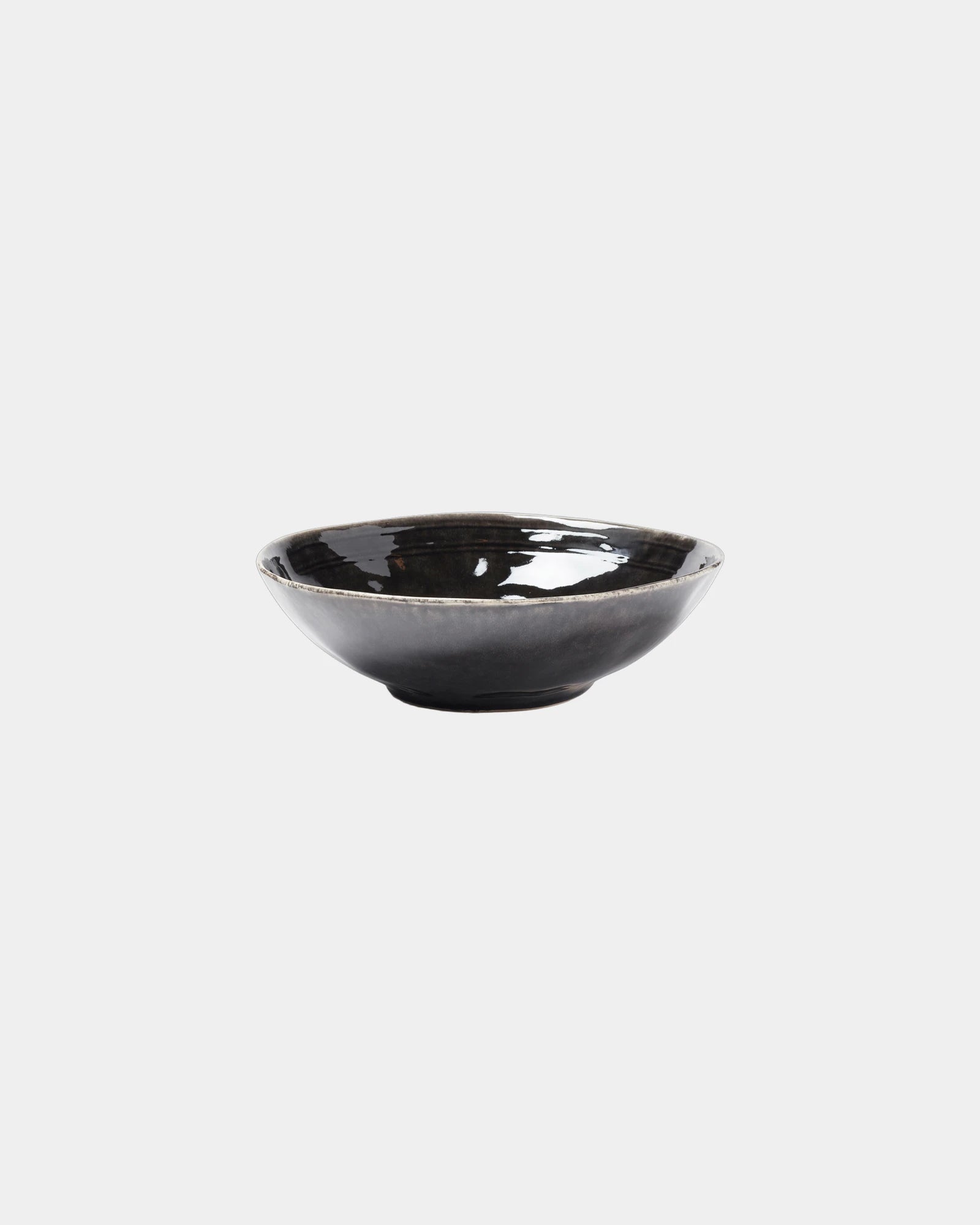 Promotional 30 cm ceramic serving bowl Vinga Nomimono - Black