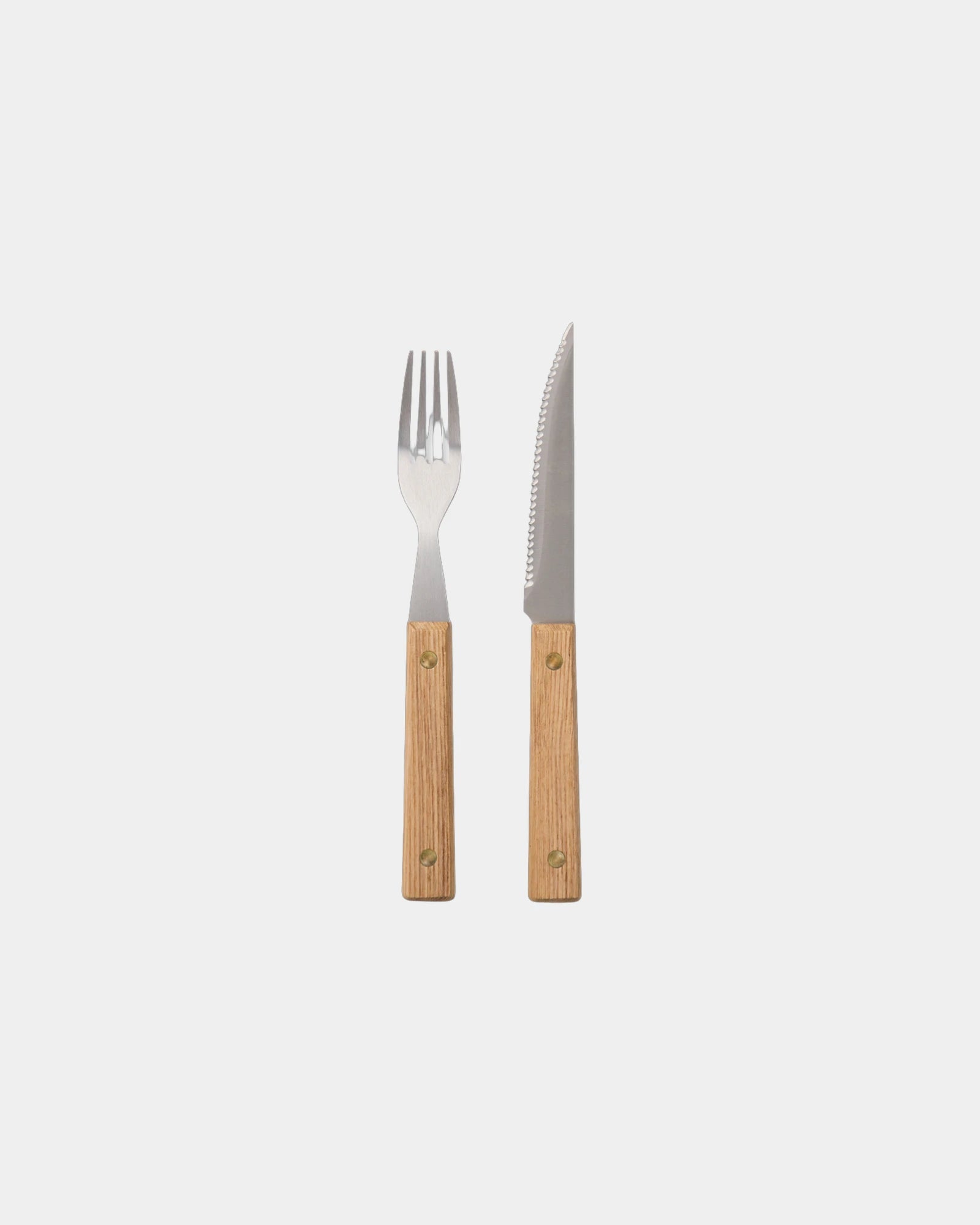 Custom FSC wood stainless steel cutlery set Vinga Paso - Brown