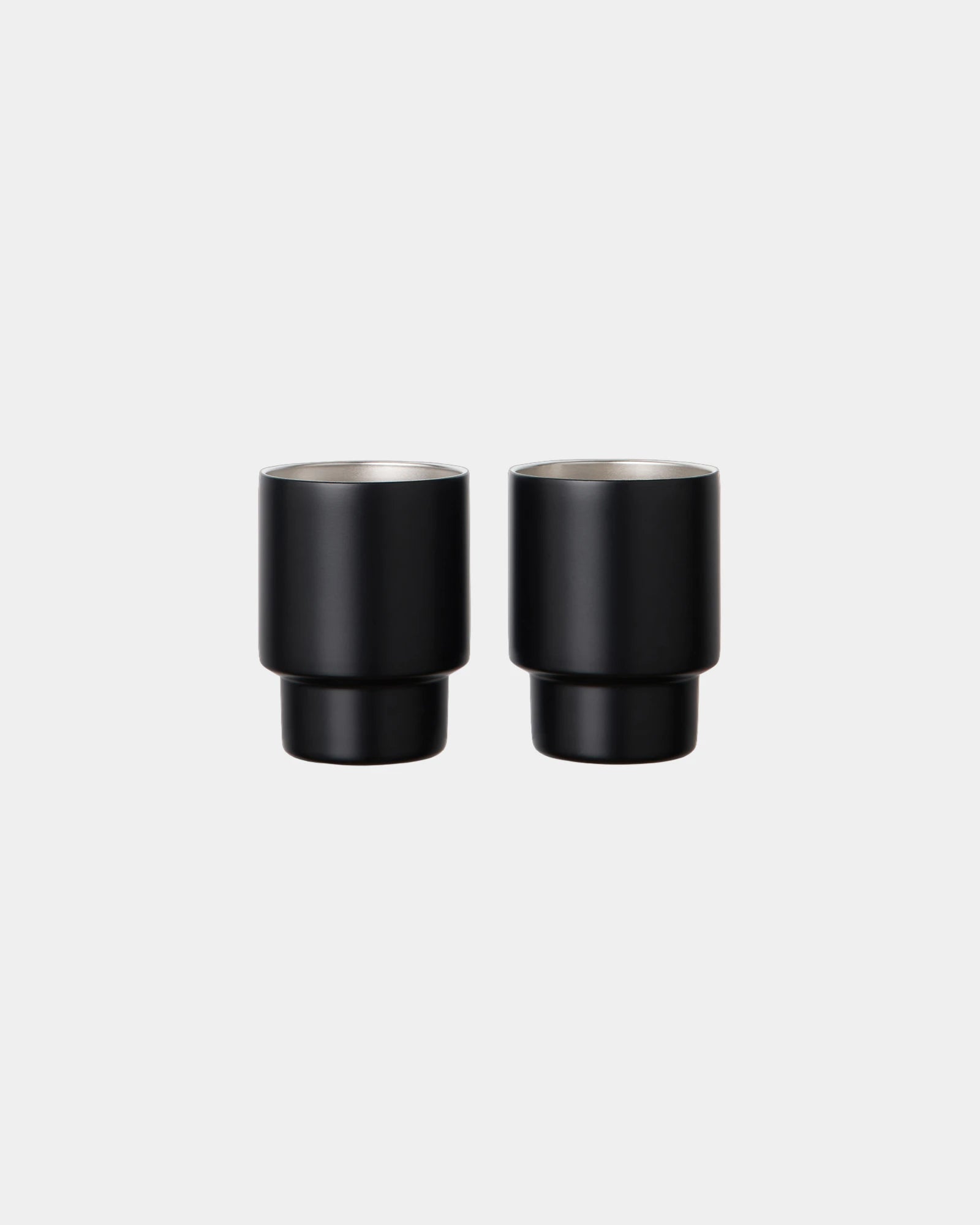 Custom recycled stainless steel mug Vinga Nagano set - Black