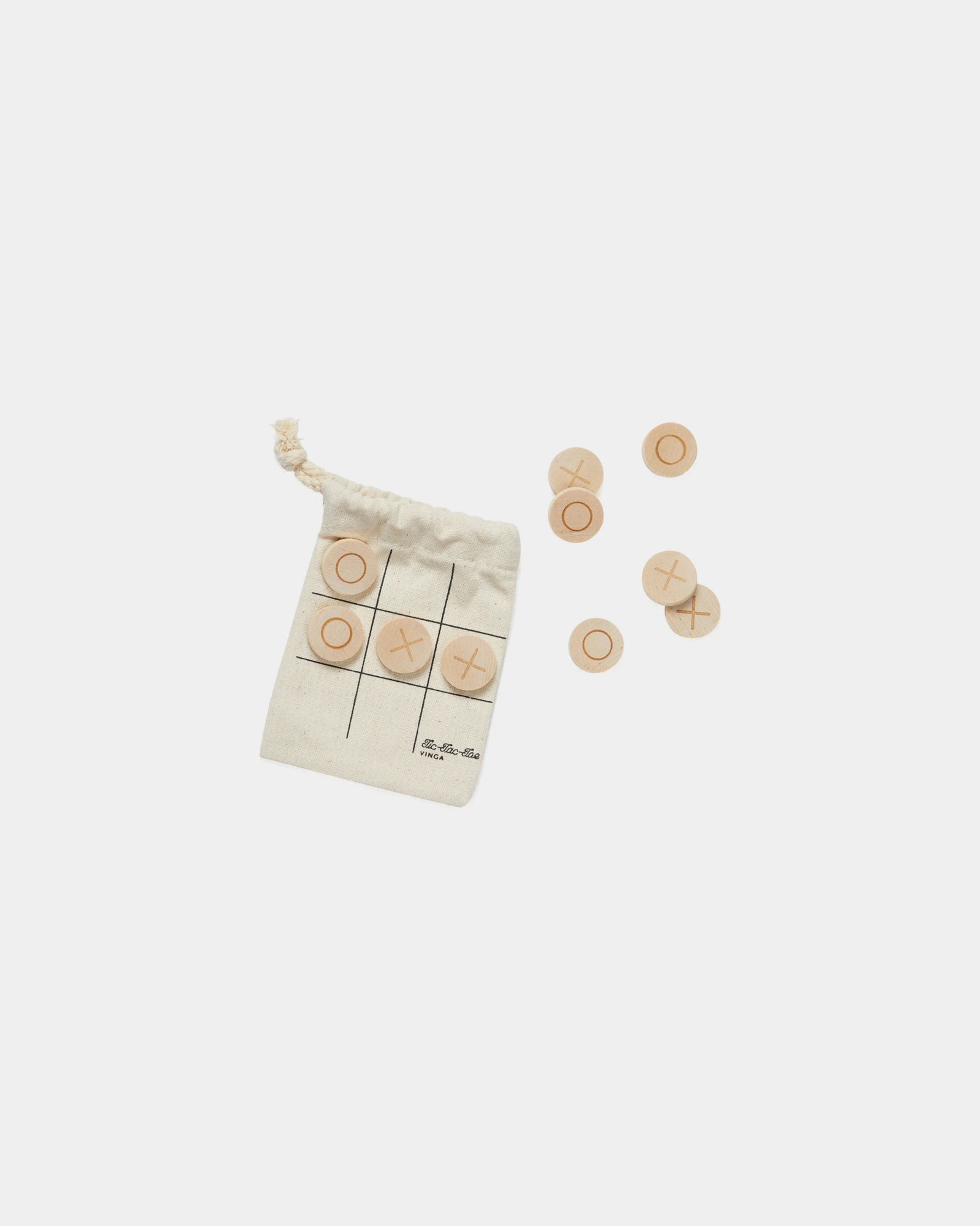 Custom eco-friendly outdoor game Vinga Tic Tac Toe - Brown