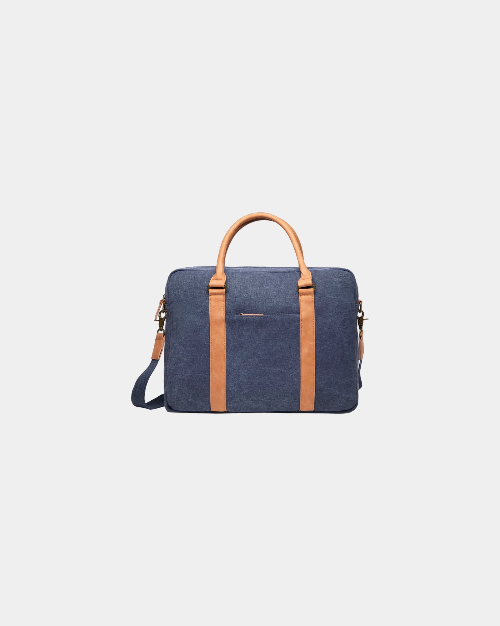Custom recycled canvas laptop bag Vinga Bosler - Navy