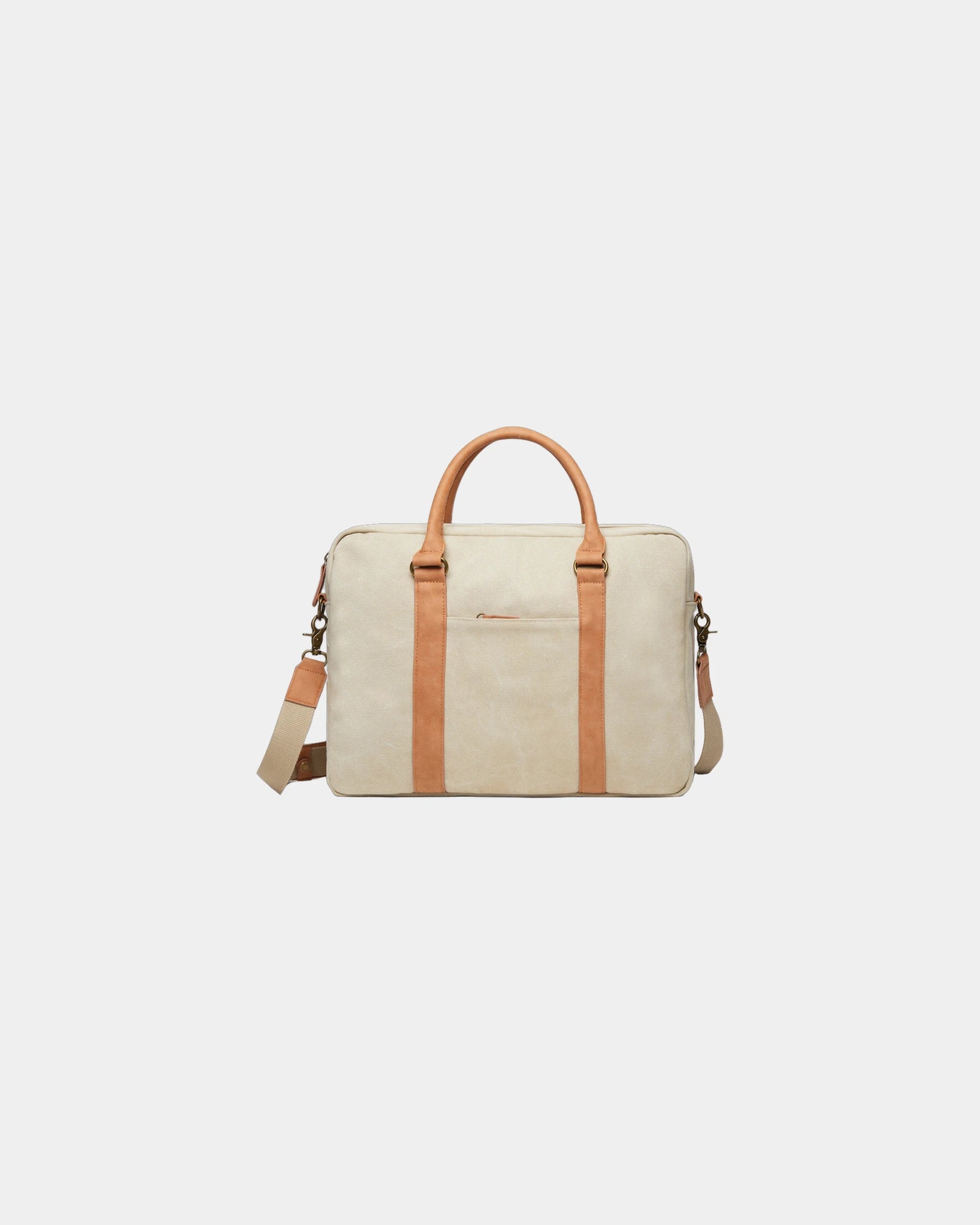 Custom recycled canvas laptop bag Vinga Bosler - Beige