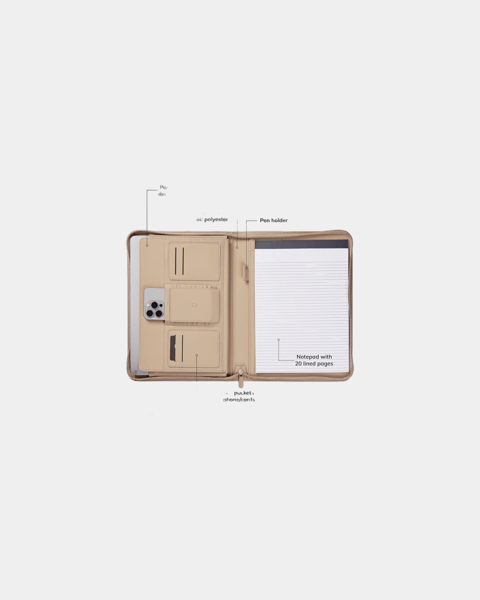 Custom promotional recycled polyester A4 document holder Vinga Baltimore - 16