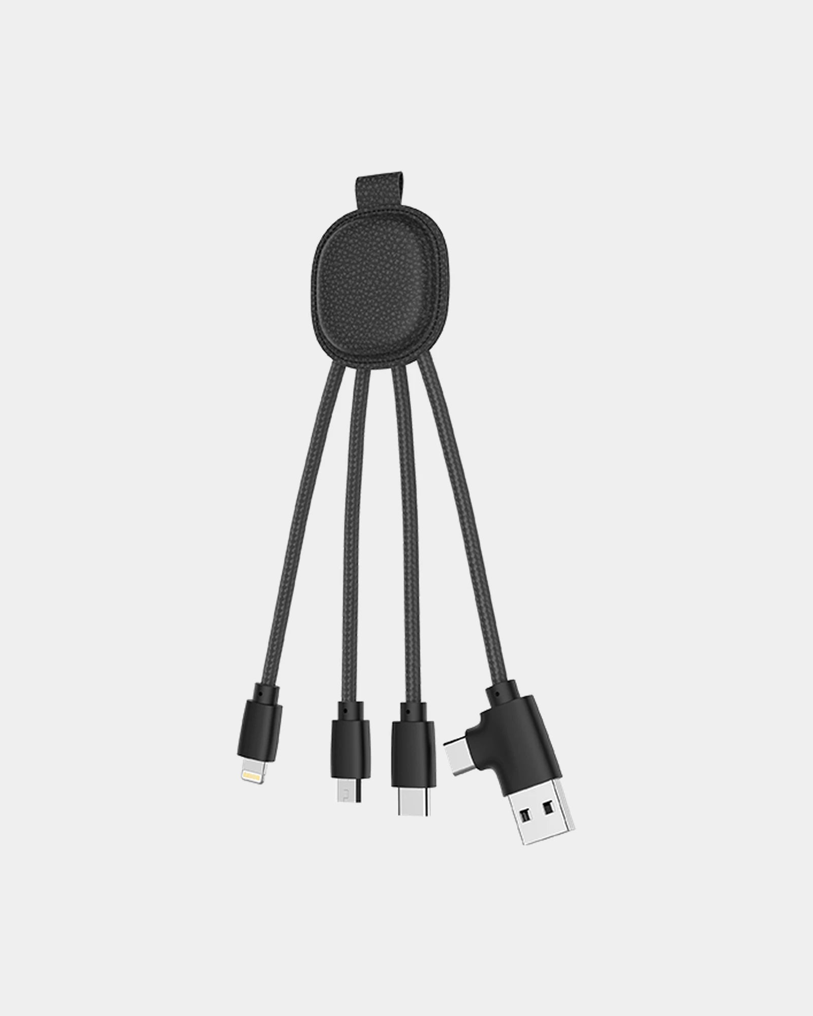 Promotional multi-cable charger for smartphones and devices - Black