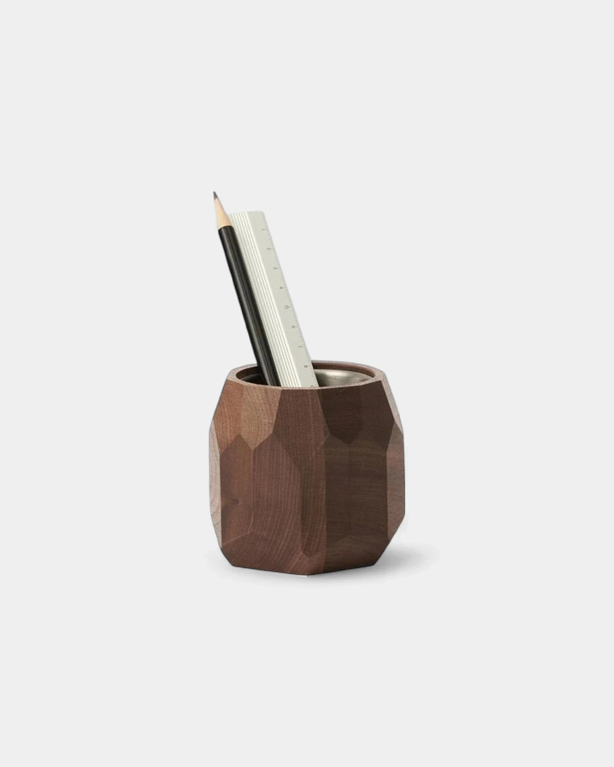 Customizable Geometric Walnut Pencil Holder