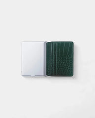 Customizable anti-RFID recycled leather card holder