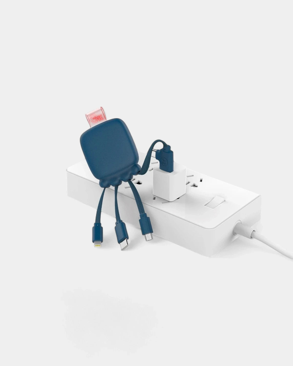 Pocket Battery 3,000 mAh & Customizable Multi-Cables