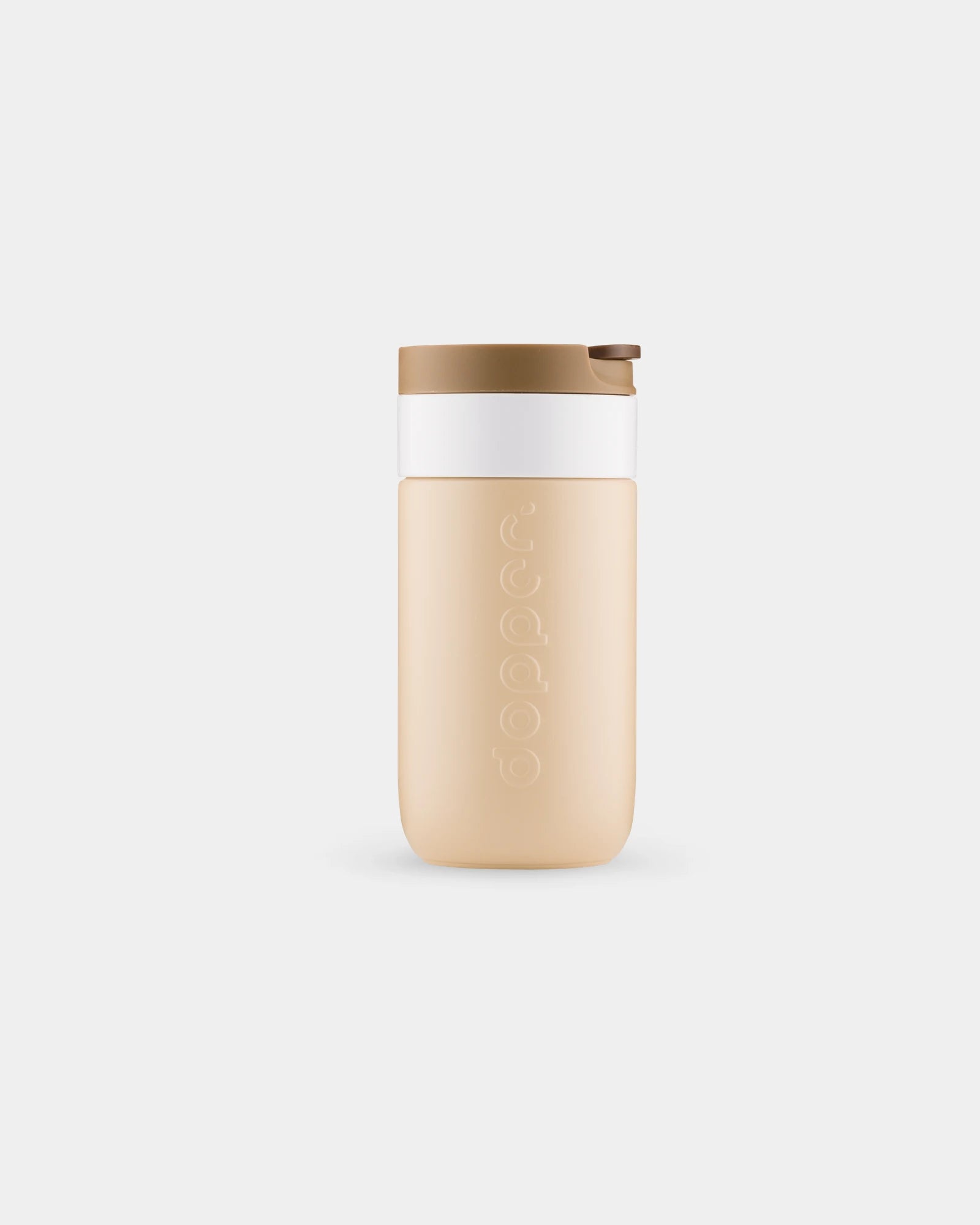 Custom recycled stainless steel travel mug Dopper 300ml - Earthy Brown