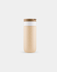 Custom recycled stainless steel travel mug Dopper 400ml - Earthy Brown