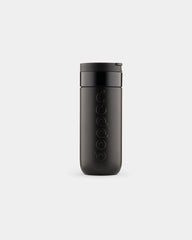 Custom recycled stainless steel travel mug Dopper 400ml - Blazing Black