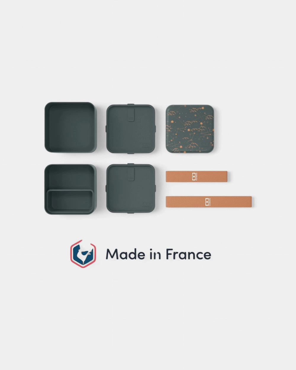 Customizable square lunchbox made in France