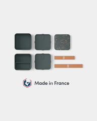Customizable square lunchbox made in France