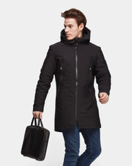 Softshell parka with customizable down lining