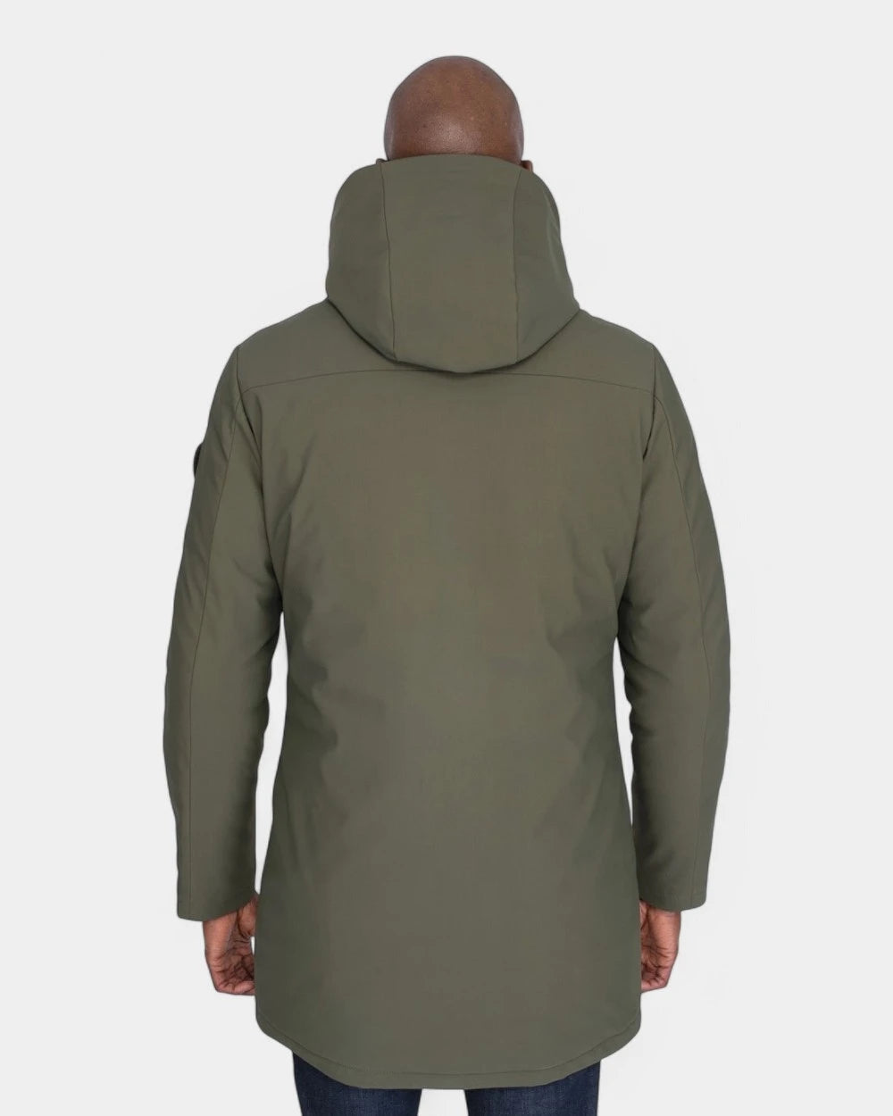Softshell parka with customizable down lining