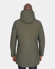 Softshell parka with customizable down lining